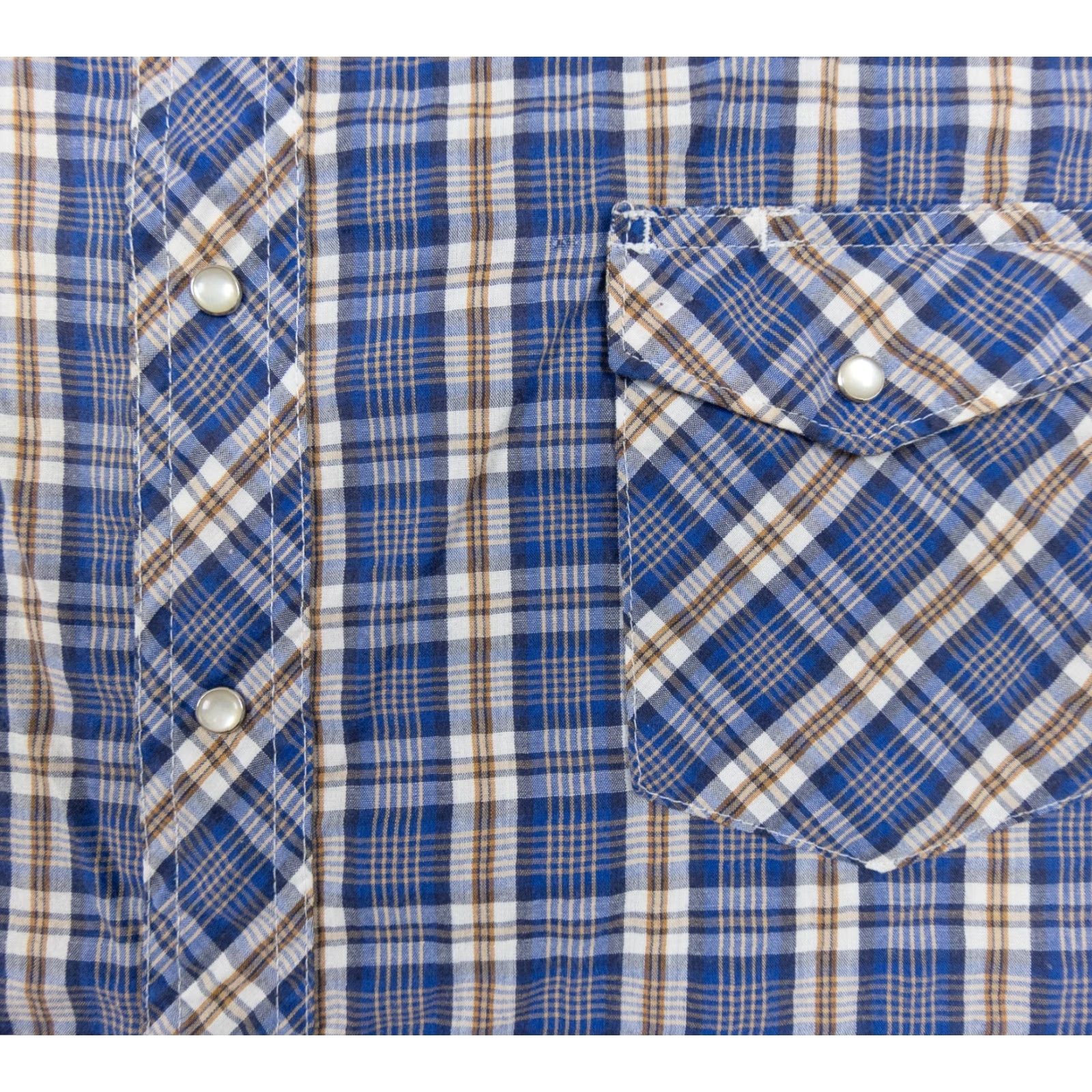 Wrangler VINTAGE Wrangler Shirt Mens Big 2X Blue Plaid Pearl Snap Button-Down Western Size US XXL / EU 58 / 5 - 3 Thumbnail