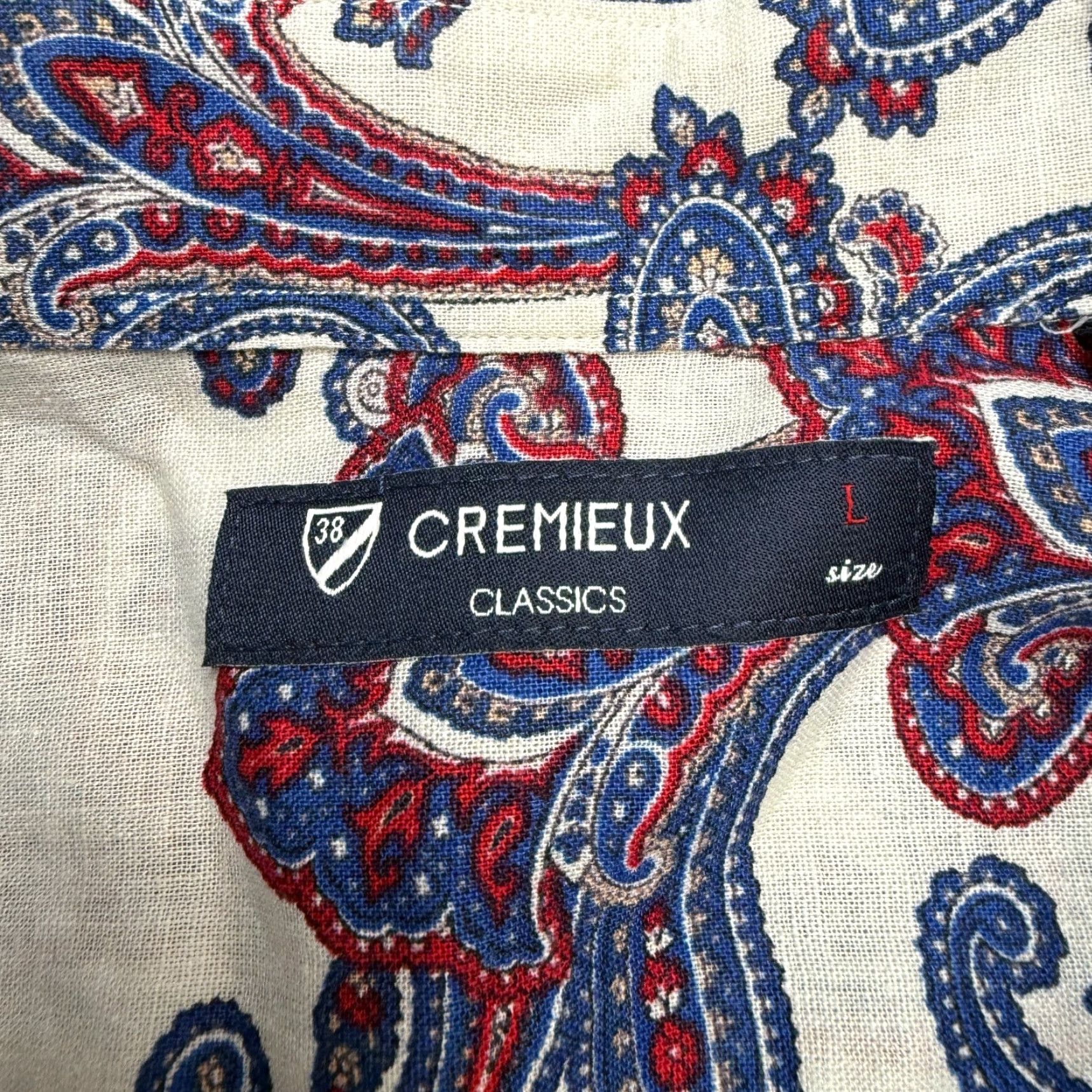 Cremieux Cremieux Shirt Mens Large White Paisley Linen Blend Button Down Party Retro READ Size US L / EU 52-54 / 3 - 7 Thumbnail