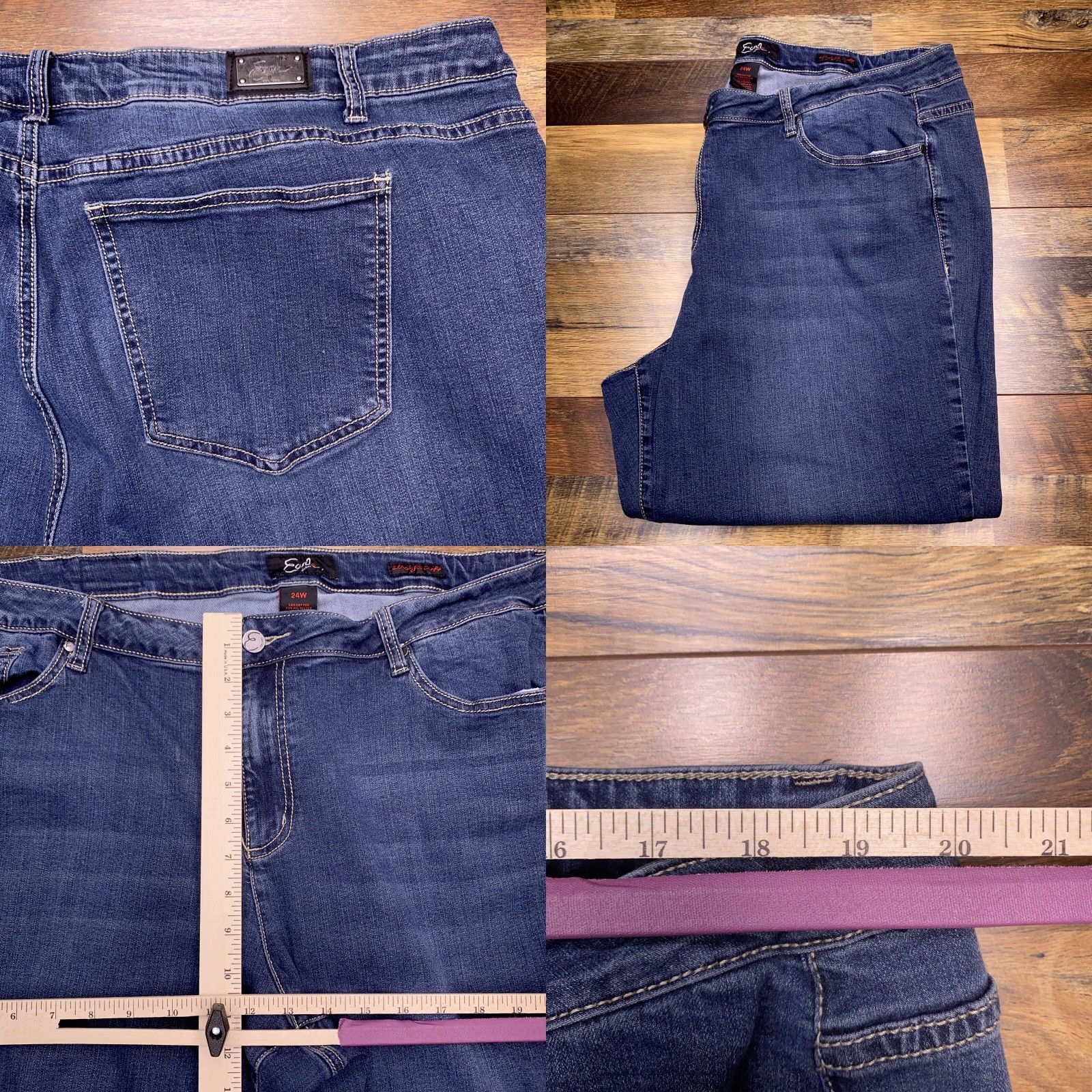 Vintage Earl Women's High Rise Blue Denim 24W Straight Fit Jeans User: Earl Women's High Rise Blue Denim 24W Straight Fit Jeans Size 42" / US 20 - 8 Thumbnail