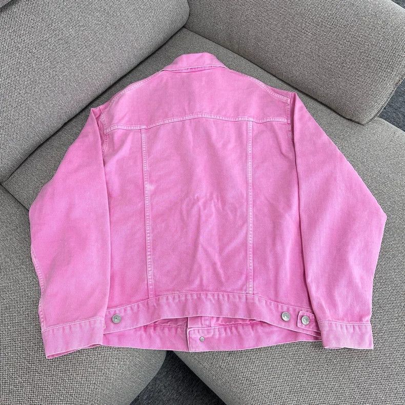 Balenciaga Balenciaga size 34 Pink embroidered logo wash jeans coat Size XS / US 0-2 / IT 36-38 - 2 Thumbnail