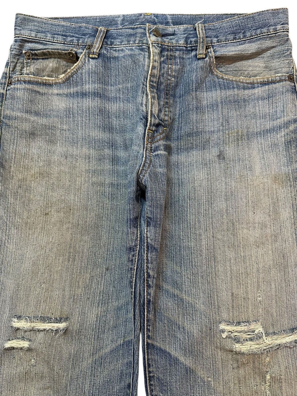 Japanese Brand Vintage Japanese Mud Wash Faded Distress Style Baggy Jeans Size US 32 / EU 48 - 3 Thumbnail