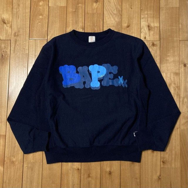 Bape × Kaws KAWS x BAPE CLOUD LOGO sweat shirt NAVY a bathing ape NIGO Size US S / EU 44-46 / 1 - 2 Thumbnail