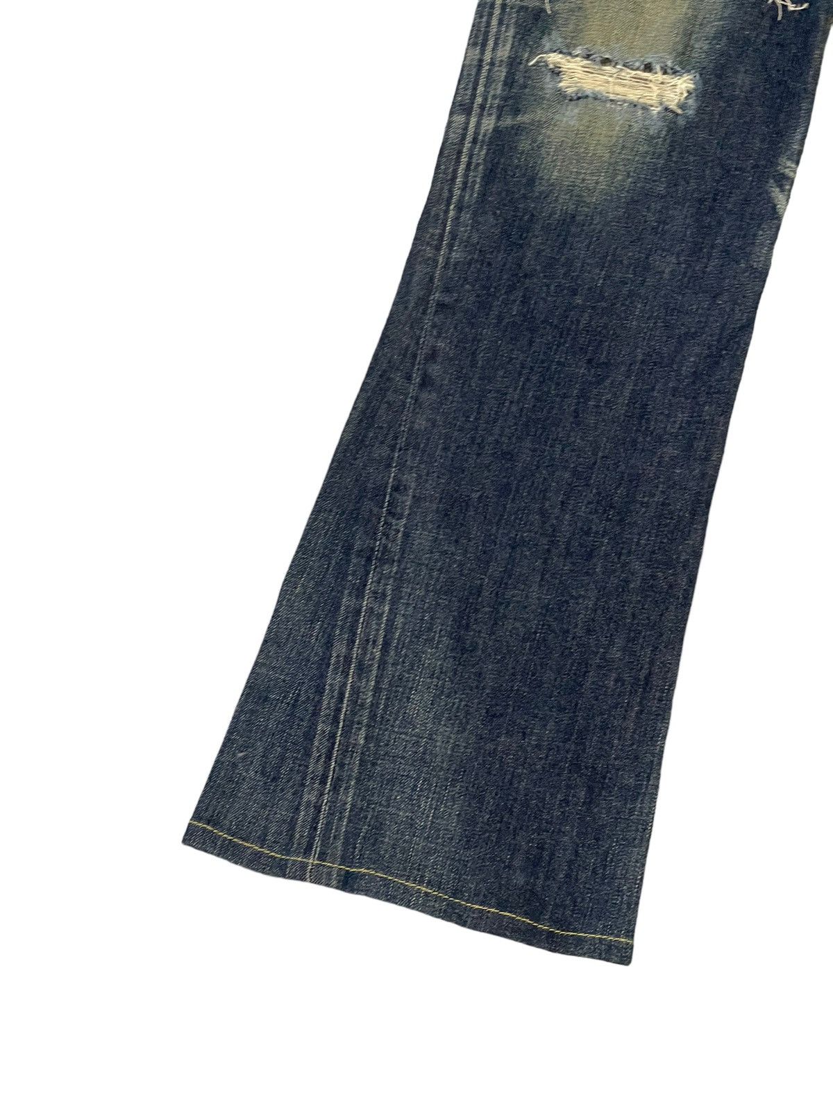 Edwin Flare Jeans Edwin Japan Faded Distress Stretch Boot Cut 8🟦3 Size US 31 - 5 Thumbnail