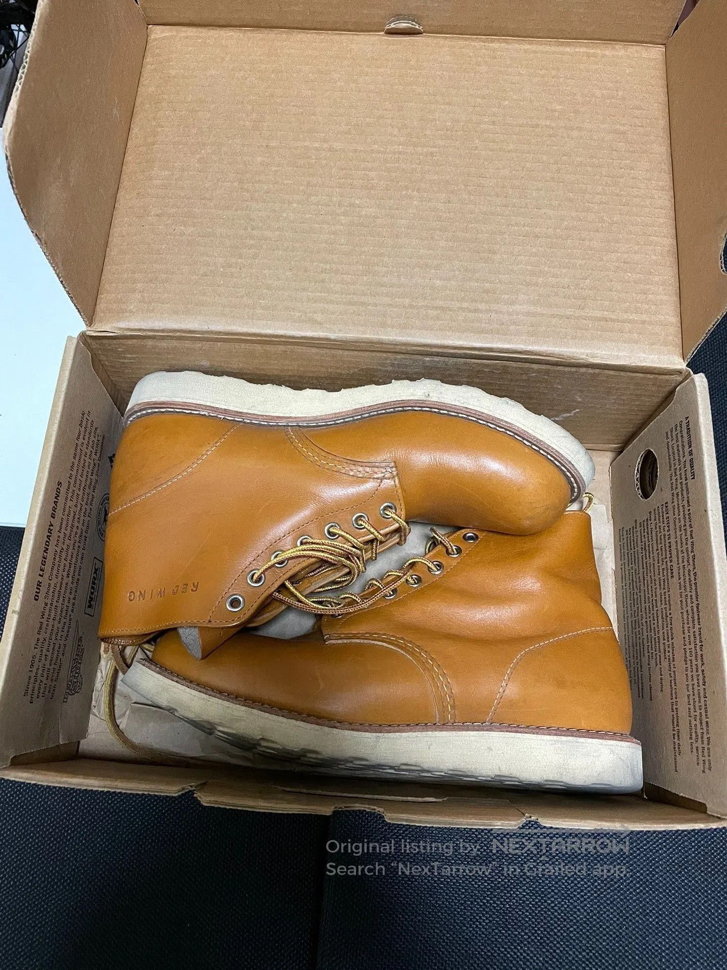 Red Wing Redwing Old Dog Logo Irish Yellow Work Boots. Size US 8 / EU 41 - 2 Thumbnail