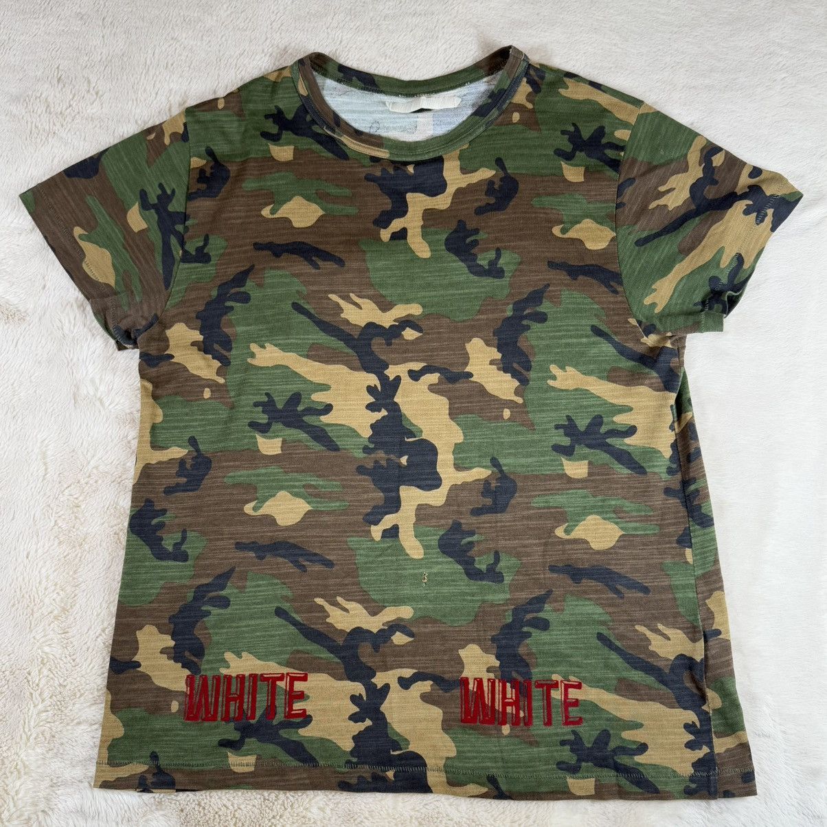 Off-White Off-White All Over Red Short Sleeve Camo Green Tee Mens M Size US M / EU 48-50 / 2 - 2 Thumbnail