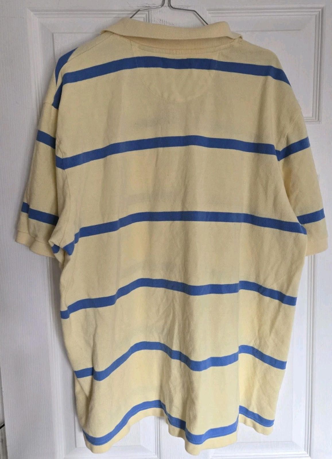 Chaps Chaps Golf Polo Shirt XXL 2X 2XL Pastel Yellow Blue Strip Size US XXL / EU 58 / 5 - 4 Thumbnail