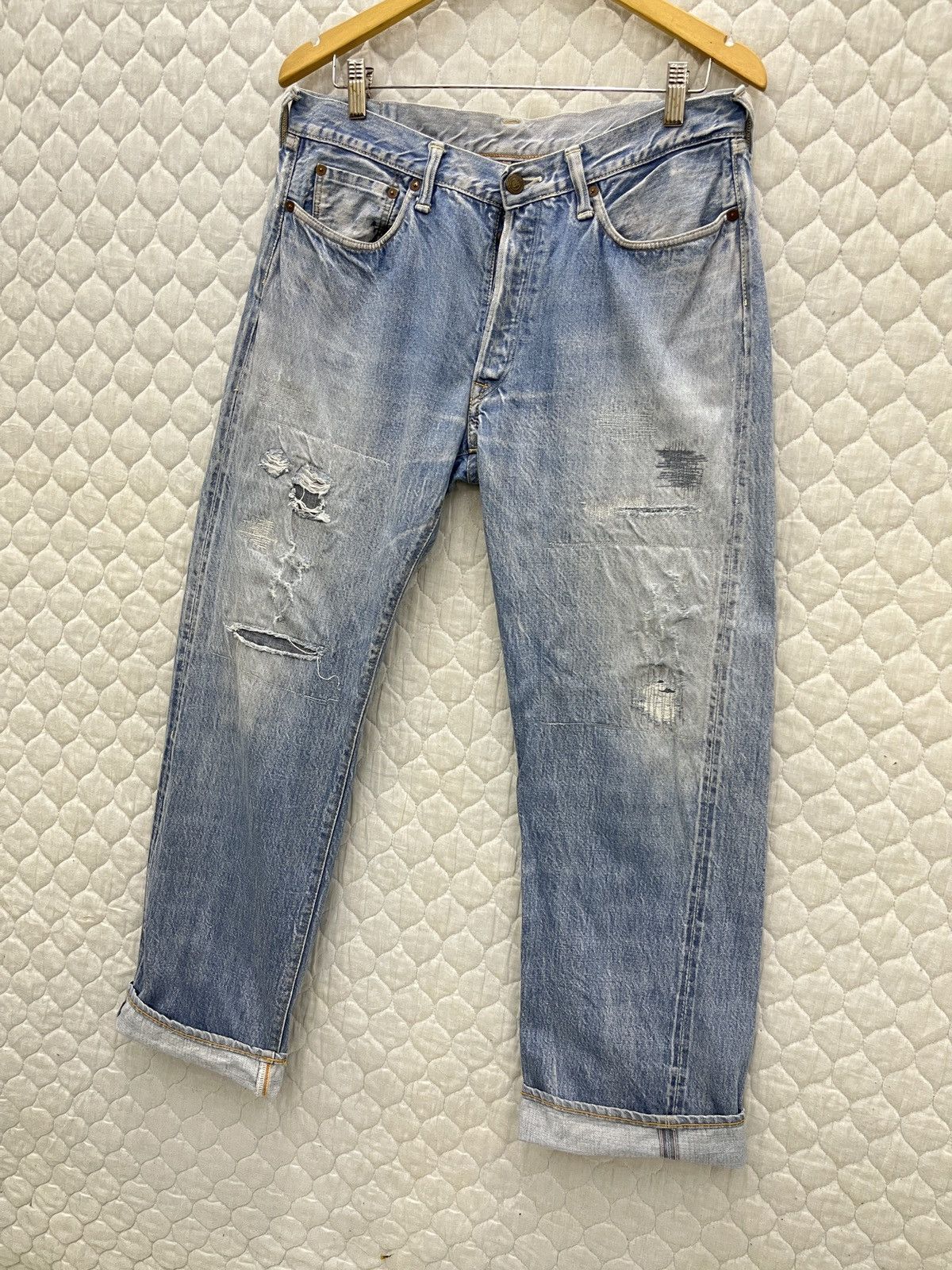 45rpm 🔥🔥🔥ARCHIVE 45RPM SELVEDGE DISTRESSED DENIM Size US 32 / EU 48 - 2 Thumbnail