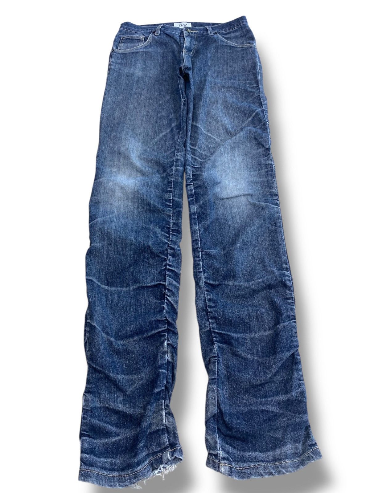 Japanese Brand Whiskers Fades Style Stacked Look Jeans