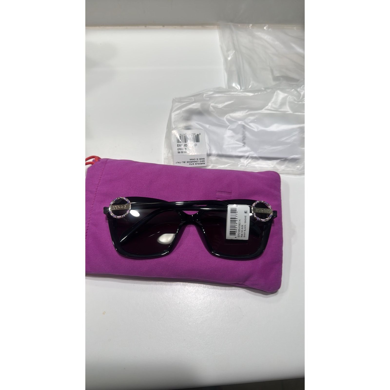 Emilio Pucci 58mm Butterfly Sunglasses Emilio Pucci Shiny Black Smoke Size ONE SIZE - 9 Thumbnail
