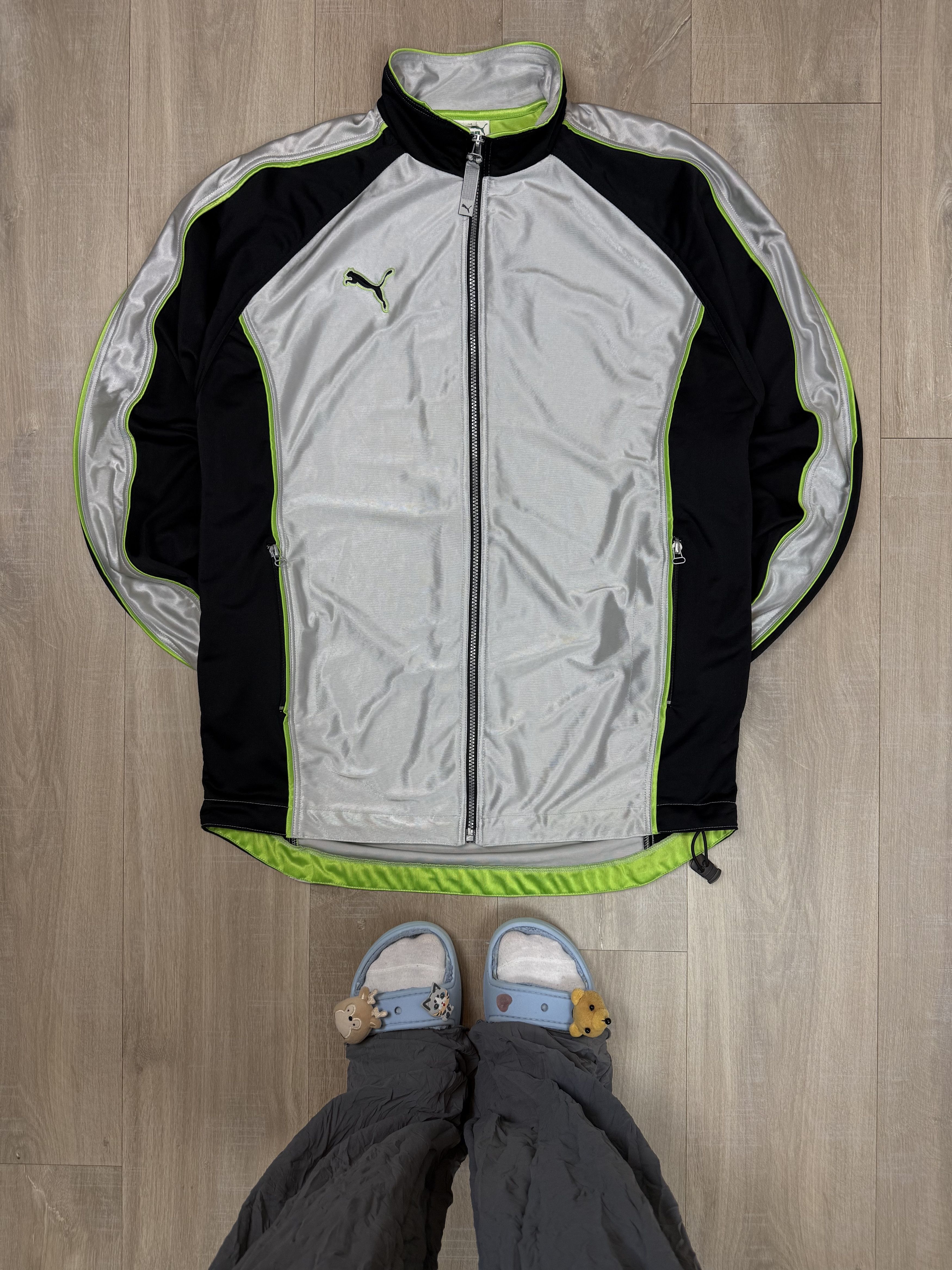 Puma Vintage 90s Puma International Track Jacket Silver/Black Size US L / EU 52-54 / 3 - 1 Thumbnail
