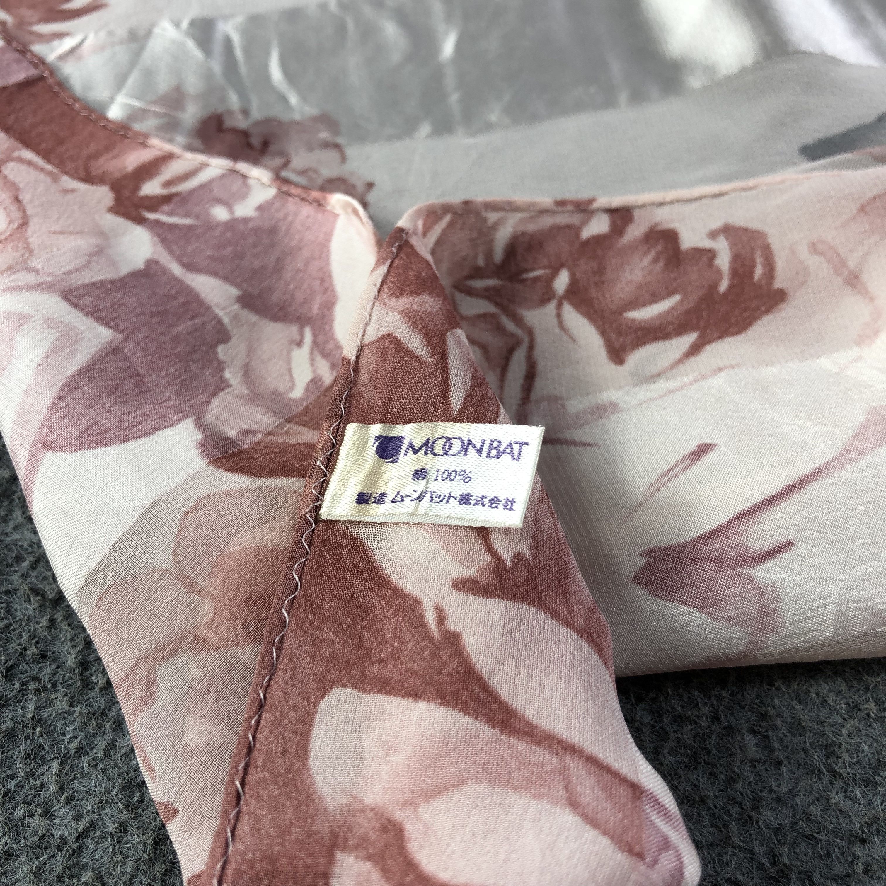 Vintage Jun Ashida Floral Slit Thread Silk Scarf M743 Size ONE SIZE - 4 Thumbnail