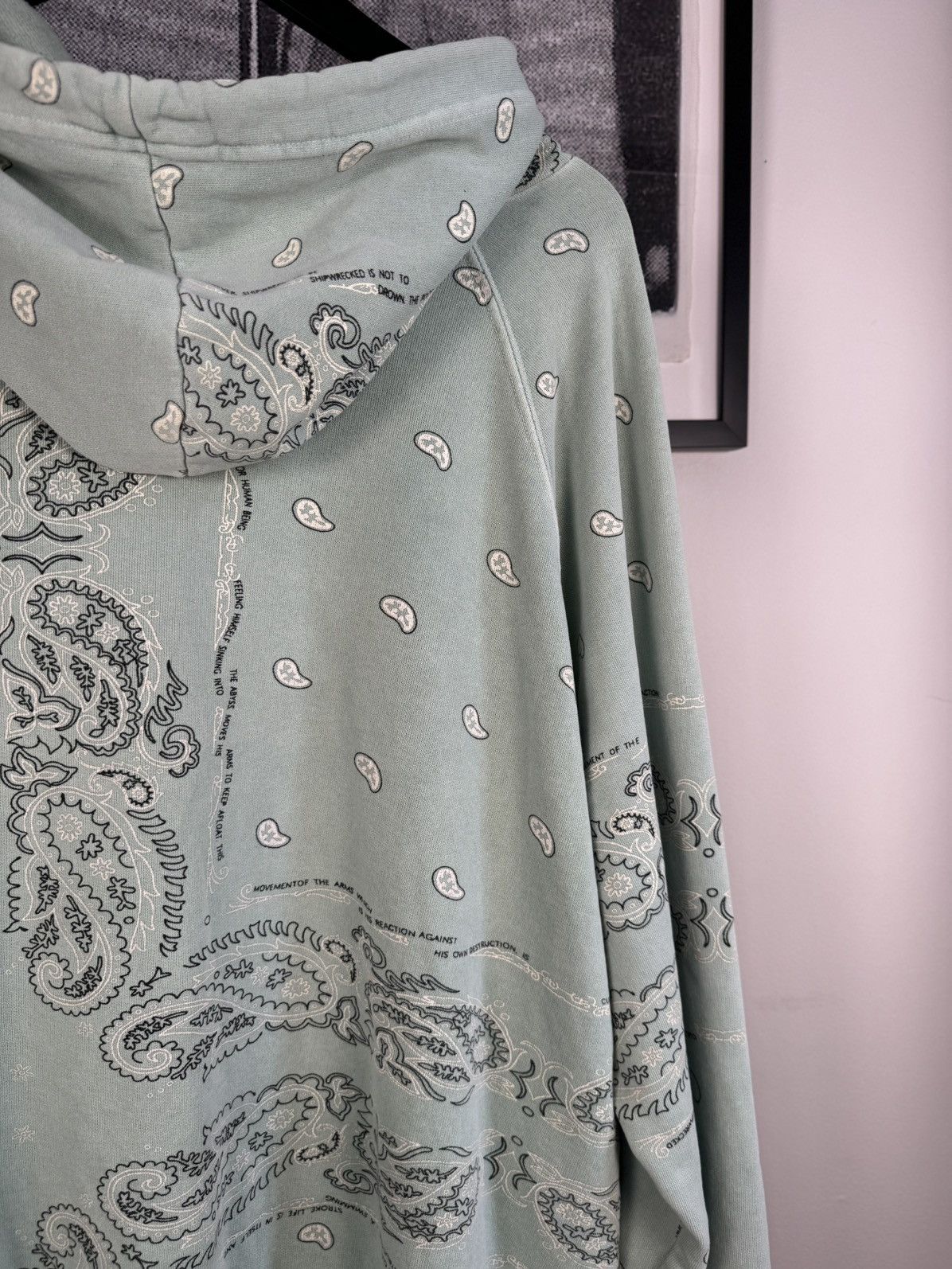 Raf Simons 🚭ARCHIVE GRAIL🚭 F/W 2004-2005 "WAVES" SEAFOAM PAISLEY HOODIE Size US XL / EU 56 / 4 - 24 Thumbnail