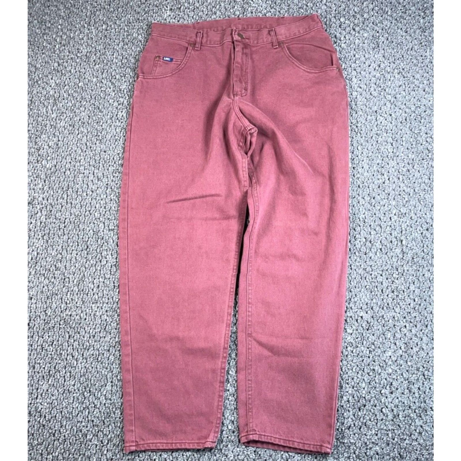 Lee VINTAGE Lee Jeans Tapered Fit Men's 36 x 31 Denim Red 90s Retro Grunge Made in USA Size US 36 / EU 52 - 2 Thumbnail