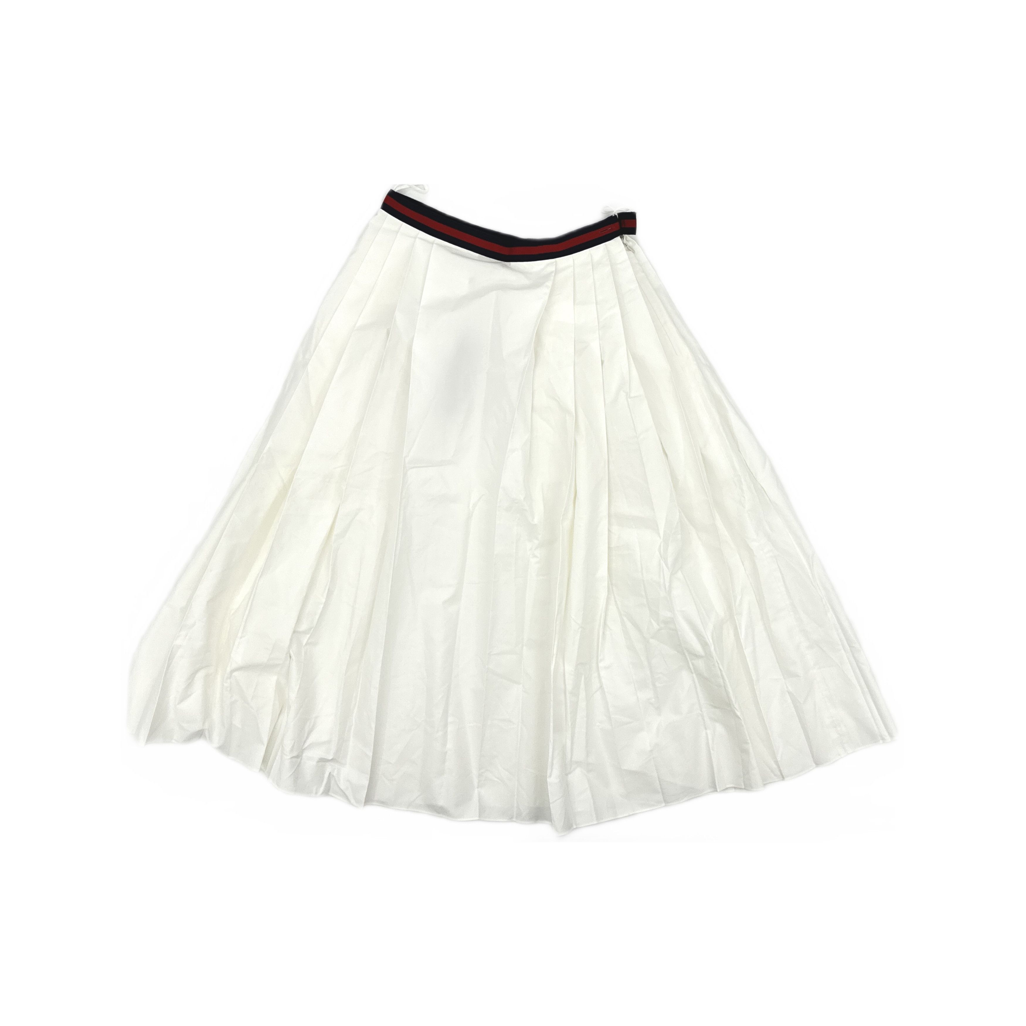 Gucci Gucci Striped Web Waist Pleated Midi Skirt 40 Size 27" / US 4 / IT 40 - 1 Thumbnail