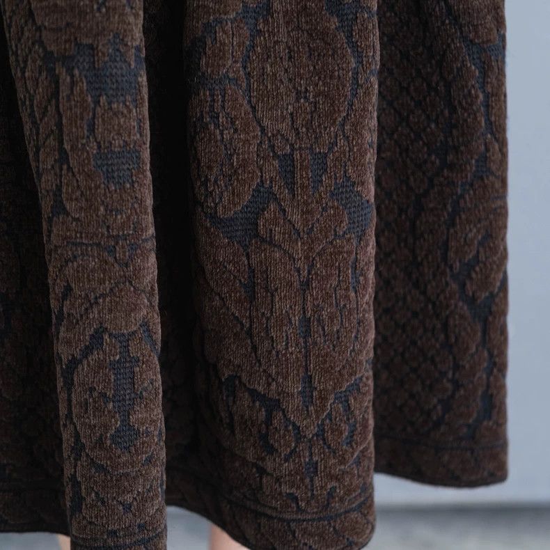 Kenzo KENZO Brown embossed fleece half dress Size 25" / US 0 / IT 36 - 1 Thumbnail
