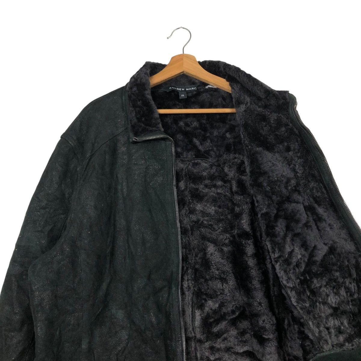 Andrew Marc 🔥VINTAGE LEATHER JACKET ANDREW MARC LAMB FUR BLANKET Size US XXL / EU 58 / 5 - 12 Thumbnail
