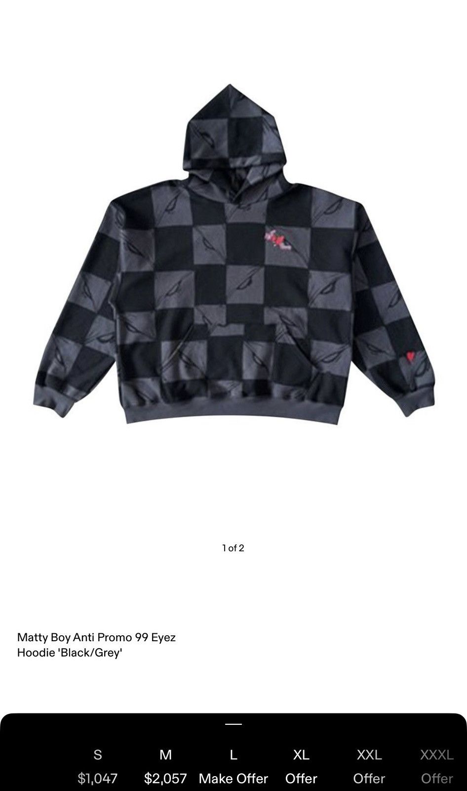 Chrome Hearts Chrome Hearts x Matty Boy “Anti Promo 99 Eyez Flame” Hoodie Size US L / EU 52-54 / 3 - 7 Thumbnail