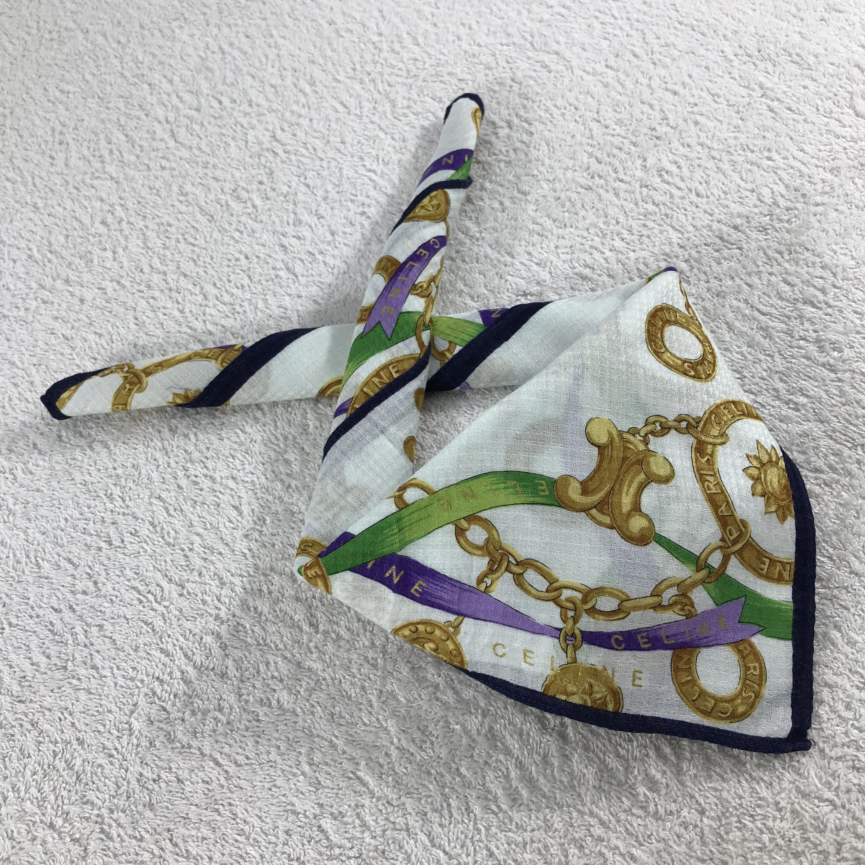 Celine × Vintage Celine Bandana / Handkerchief / Neckerchief - S187 Size ONE SIZE - 4 Thumbnail