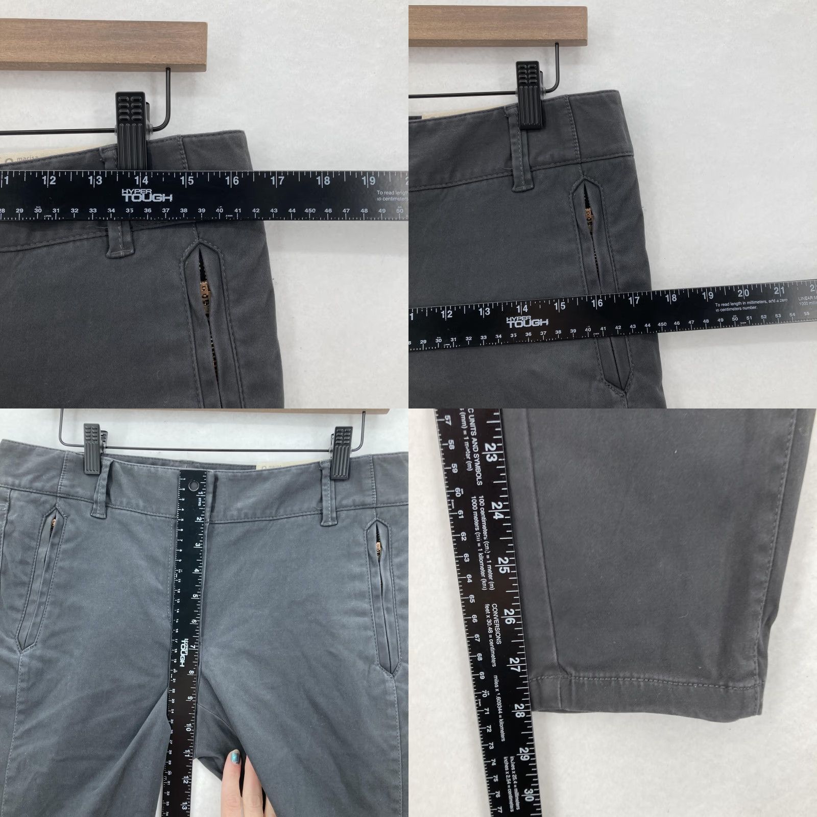 Loft LOFT Ann Taylor Pants Womens 8 Gray Marisa Skinny Ankle Stretch Sateen Chino Size 30" / US 8 / IT 44 - 8 Thumbnail