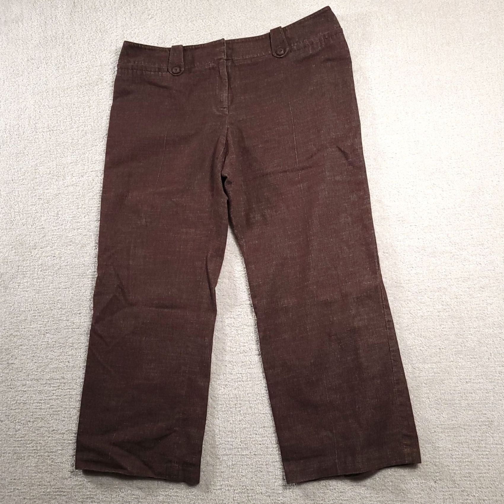 Vintage AGB Dress Pants Women's 16 Brown Wide Leg Stretch Size 38" / US 16 / IT 52 - 2 Thumbnail