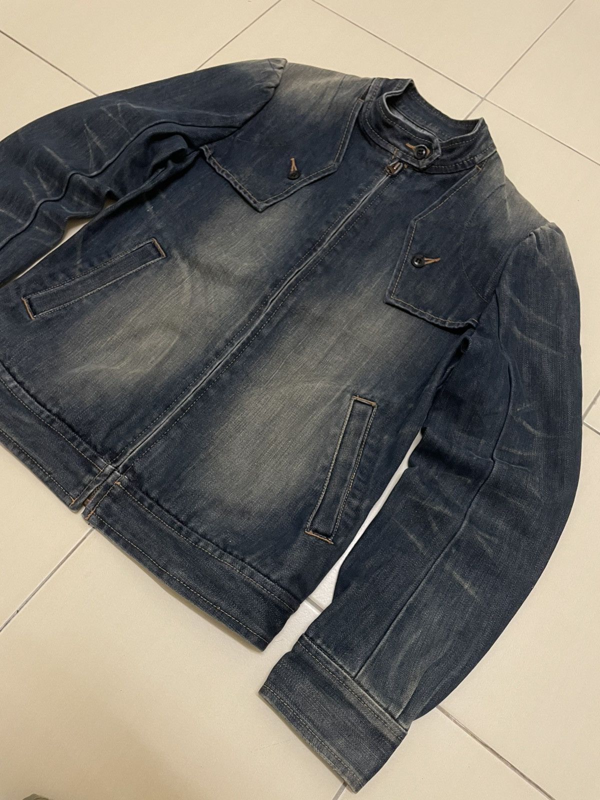 Japanese Brand RNA Inc. Woman Denim Bikers Jacket Size M / US 6-8 / IT 42-44 - 4 Thumbnail