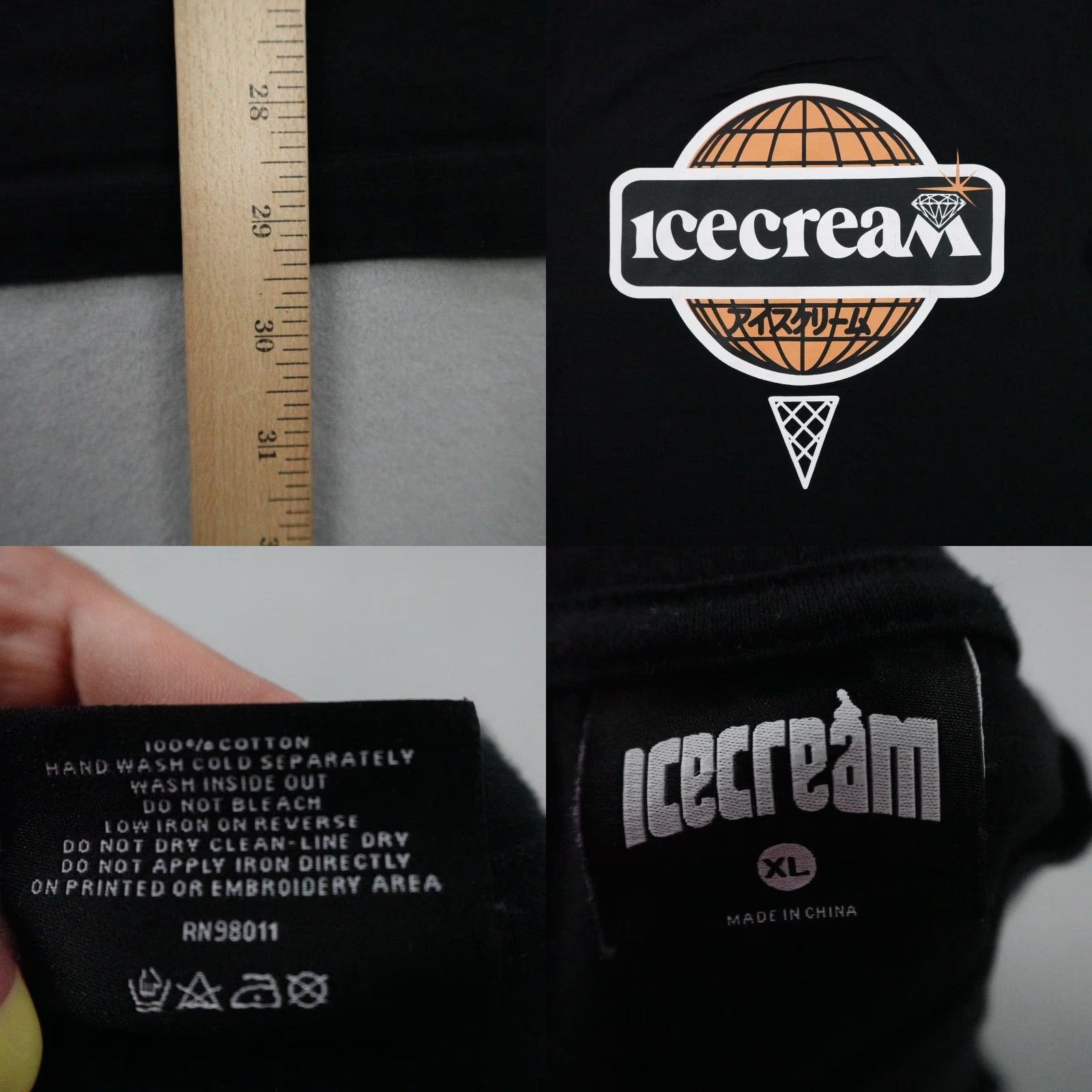 Vintage Icecream Shirt Mens XL Black BBC Billionaire Boys Club Worldwide Hip Hop Skater Shirt Size US XL / EU 56 / 4 - 8 Thumbnail
