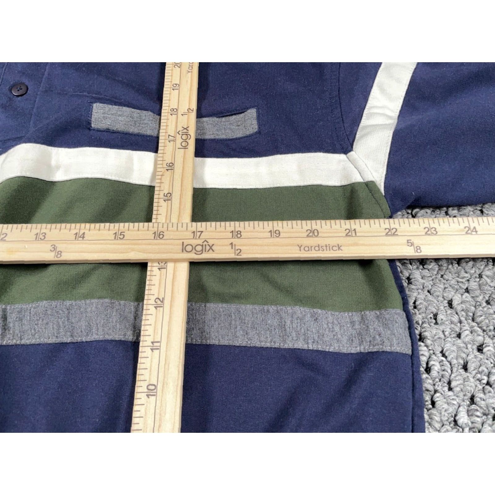 Vintage VINTAGE 90s Dad Style Long Sleeve Polo Shirt David Taylor XL Tall Dark Blue Green Striped Polo Mens Size US XL / EU 56 / 4 - 5 Thumbnail
