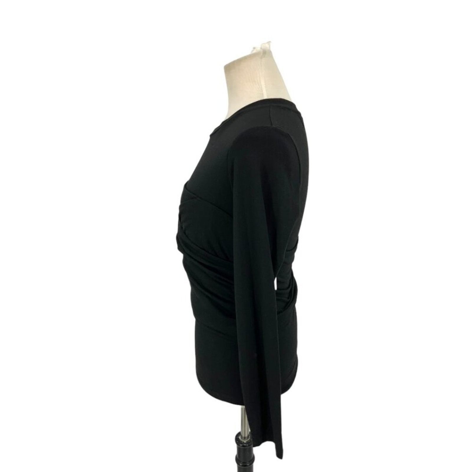 Asos Vero Moda Nelly Ruched Knit Top Black Medium NWOT $62 MSRP Size M / US 6-8 / IT 42-44 - 5 Thumbnail