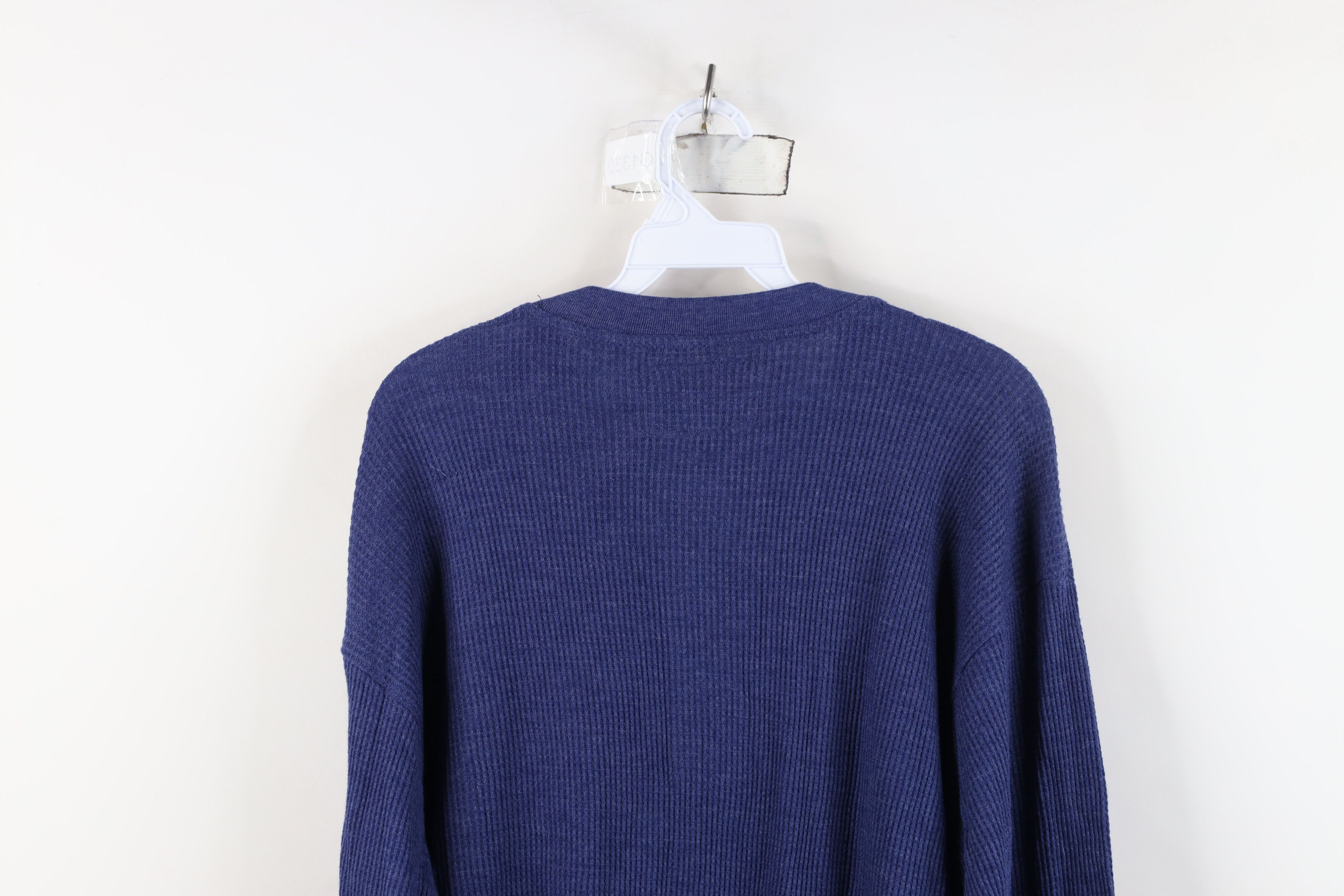 Vintage Vintage 90s Y2K Streetwear Waffle Knit Henley T-Shirt Size US L / EU 52-54 / 3 - 8 Thumbnail
