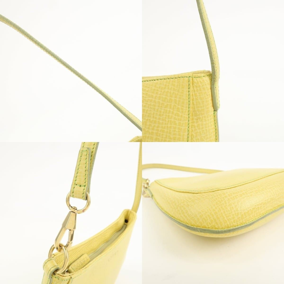 Loewe Loewe Embossed Leather Shoulder Bag Yellow Size ONE SIZE - 4 Thumbnail
