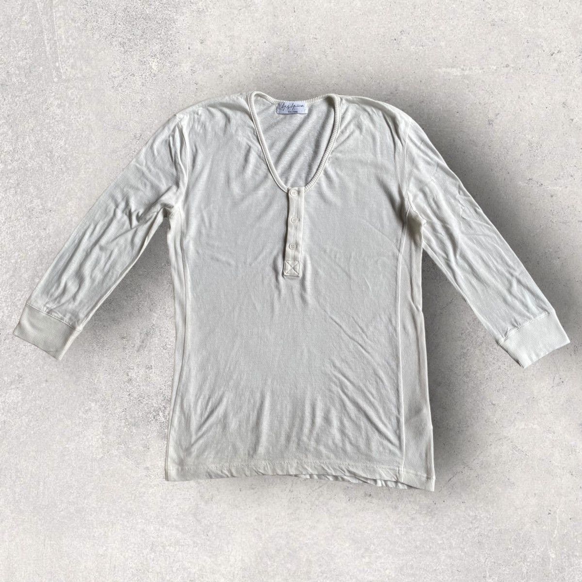 Yohji Yamamoto SS16 Side Ribbed 3/4 Sleeve Tee Size US L / EU 52-54 / 3 - 1 Thumbnail
