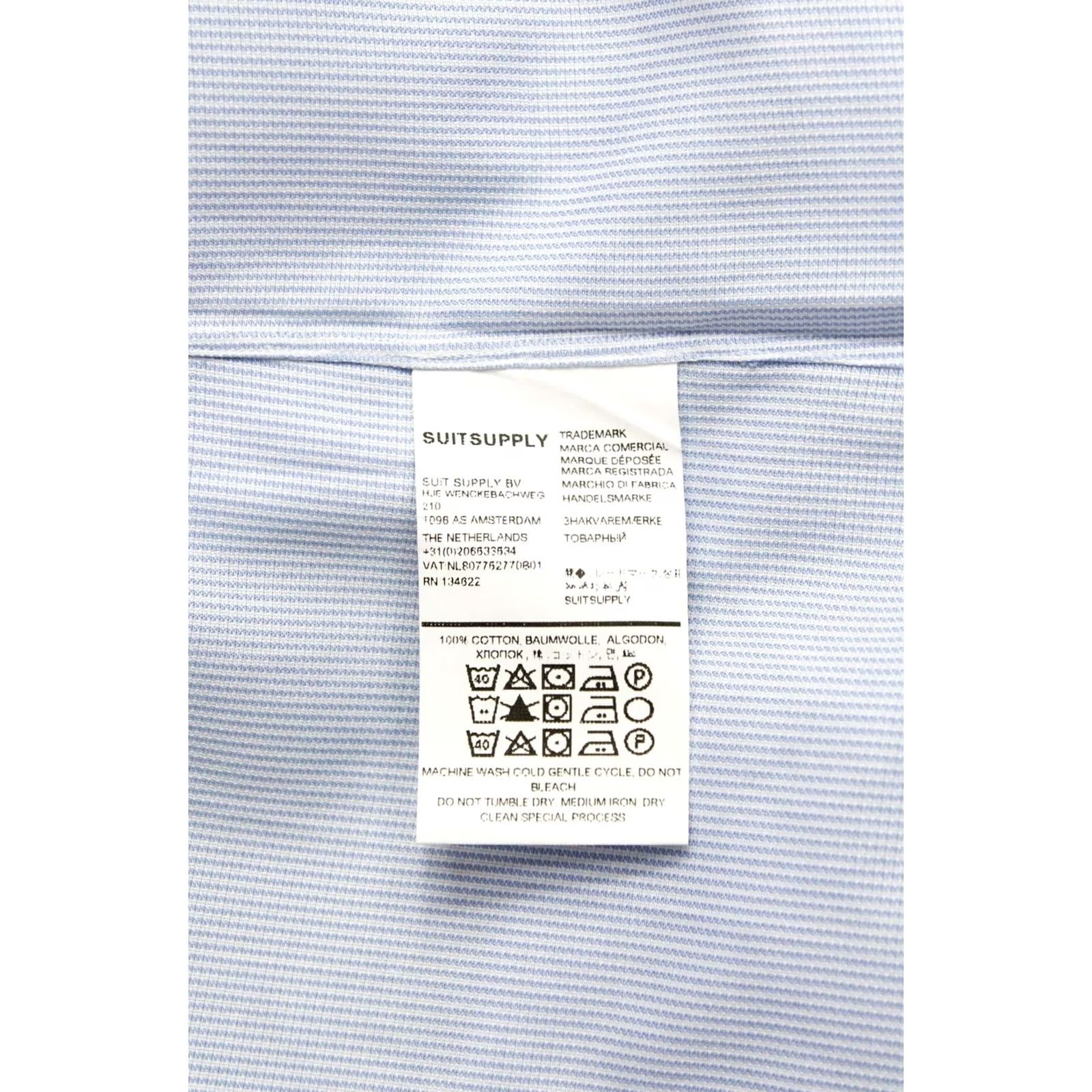 Suitsupply Suitsupply Custom Made Slim Fit Formal Shirt Men's 41L / 16L Spread Pinstriped Shirt Size 42R - 6 Thumbnail