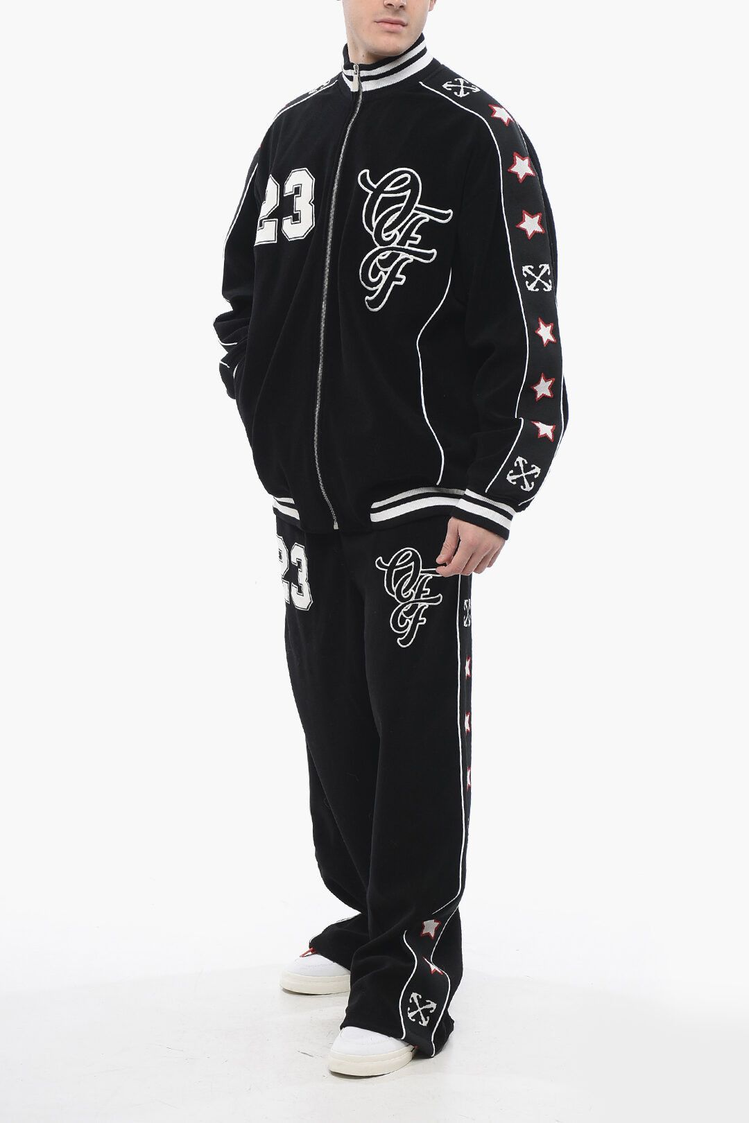Off-White og1mm1025 Varsity Track Sweatshirt in Black Size US L / EU 52-54 / 3 - 4 Thumbnail