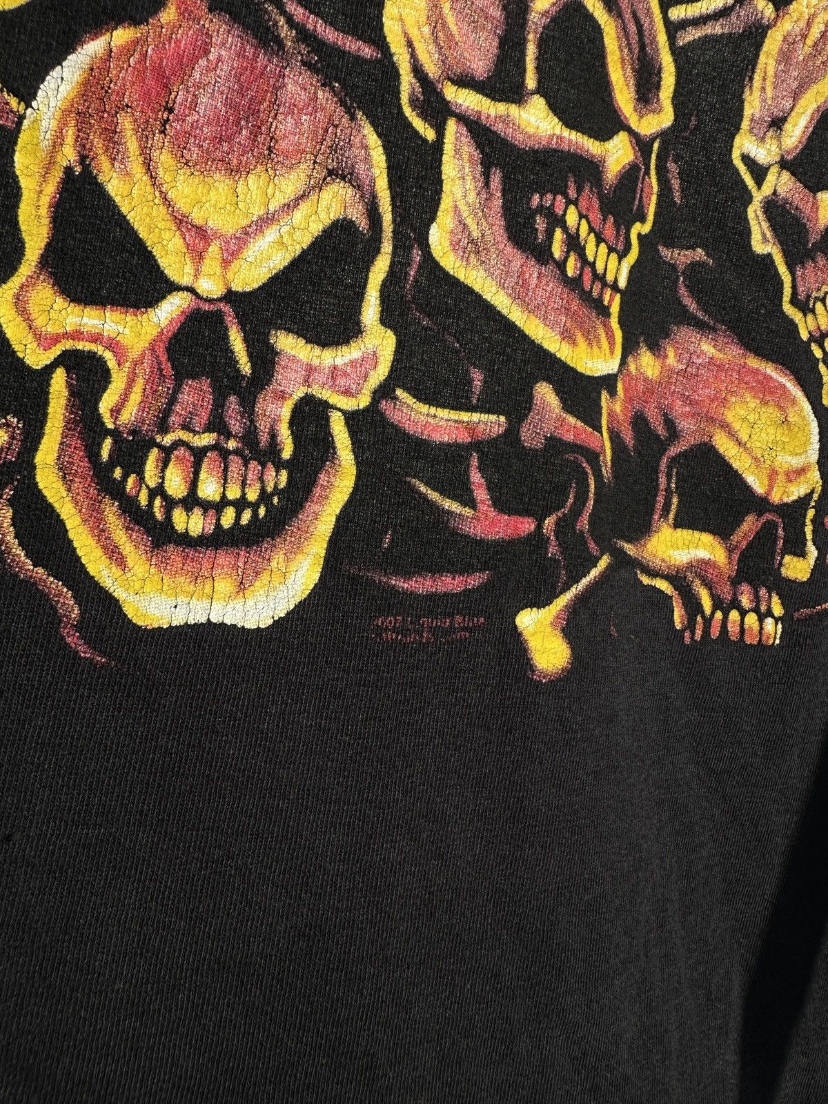 Liquid Blue Vintage 2007 liquid blue orange skulls t-shirt Size US XL / EU 56 / 4 - 4 Thumbnail