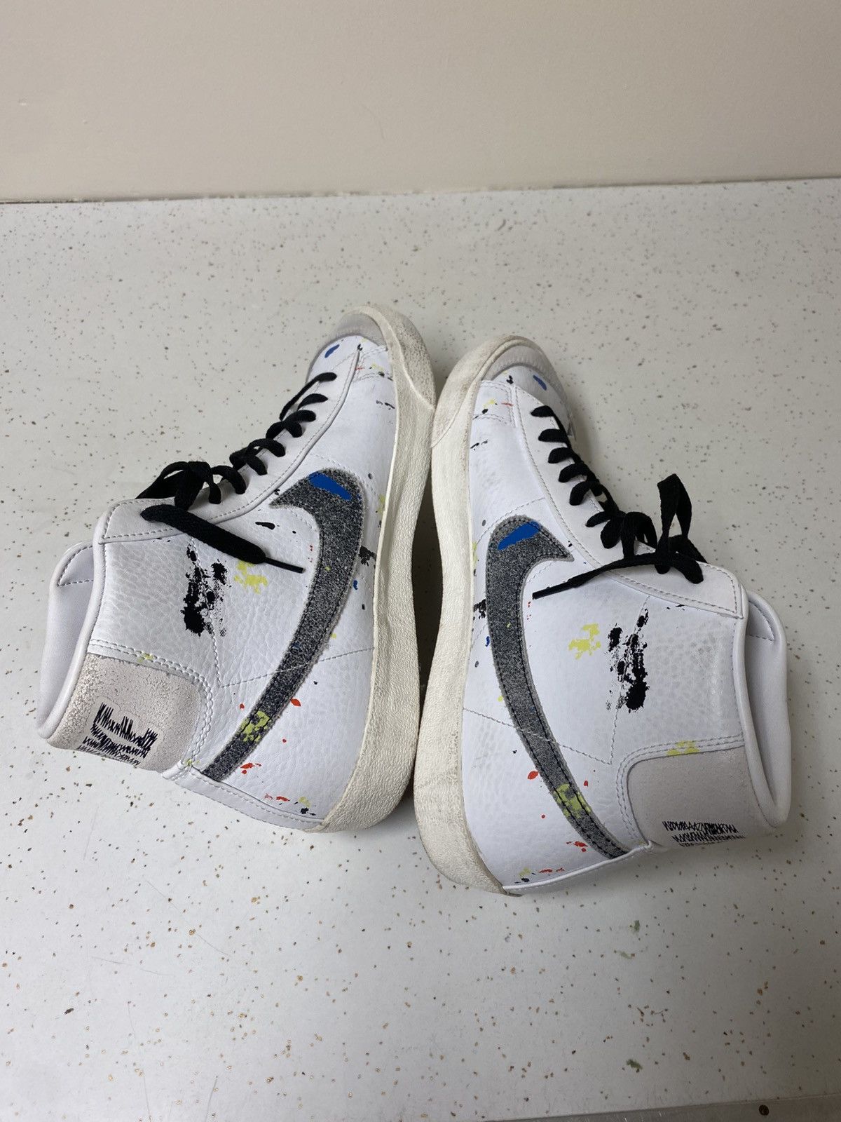 Nike Nike ‘77 Blazer Mid White Paint Splatter Sneakers Shoes Y2K Size US 10 / EU 43 - 6 Thumbnail