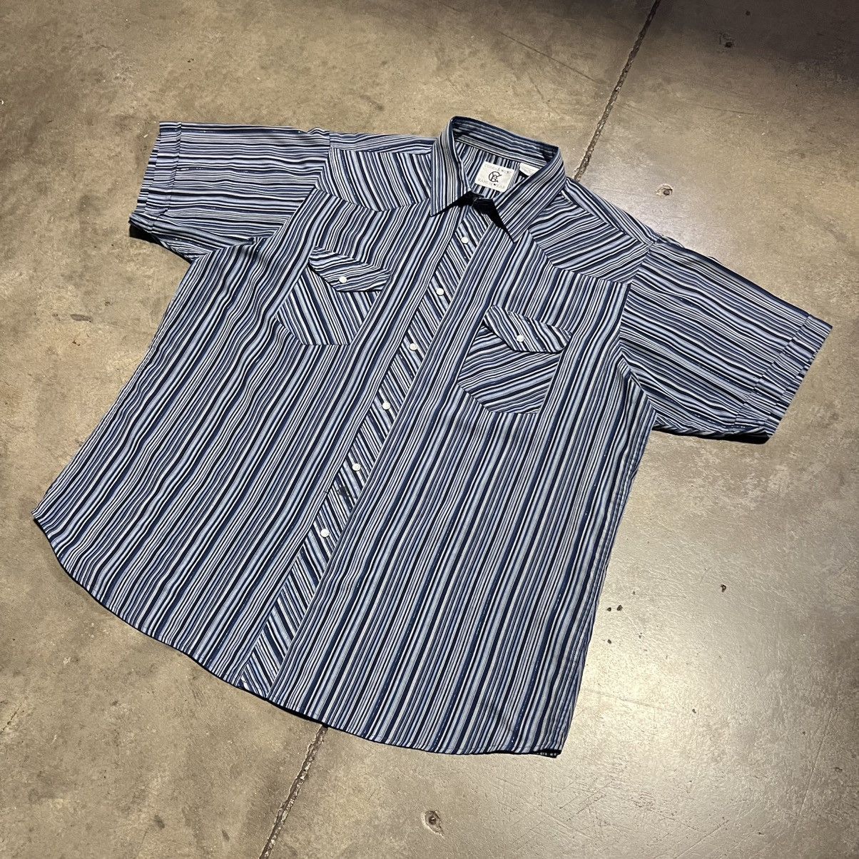 Wrangler Vintage Pearl Snap Short Sleeve Shirt Striped Western Rodeo Size US XL / EU 56 / 4 - 2 Thumbnail