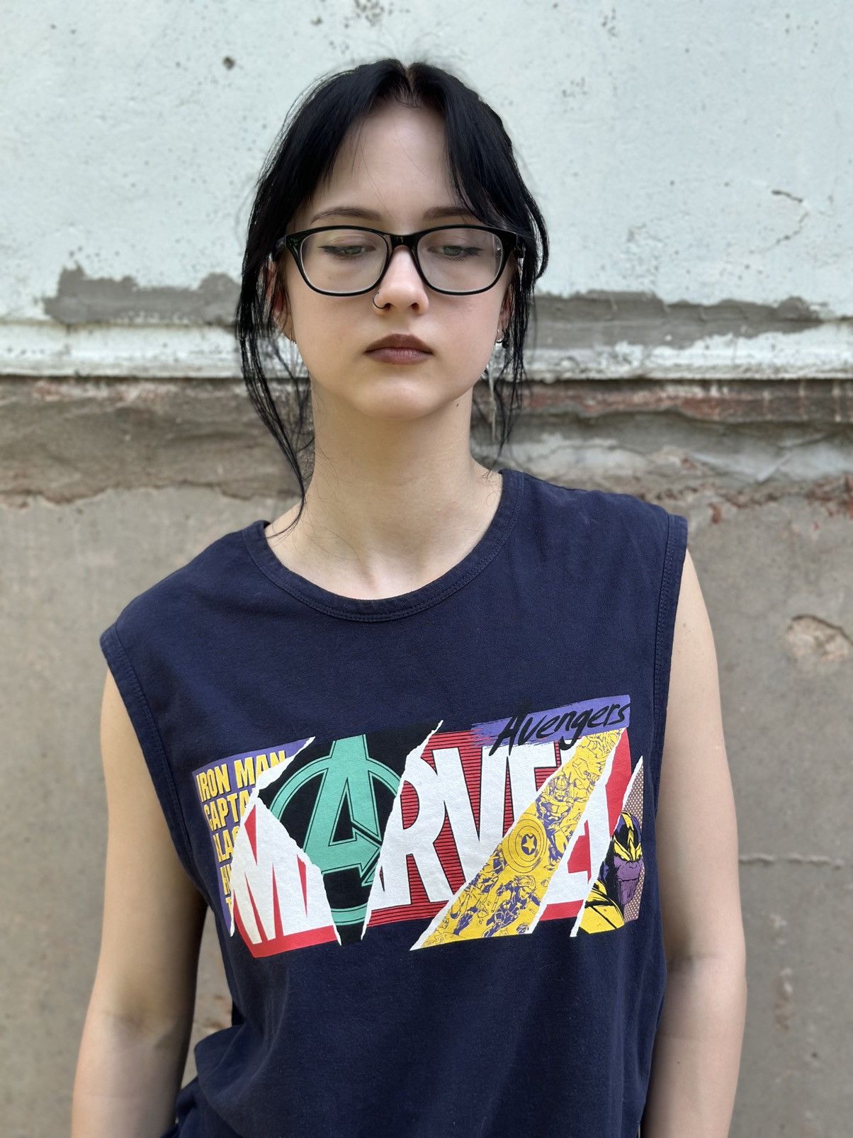 Marvel Comics VTG Marvel Tank Top Sleeves Big Logo Size L Y2K 00s USA Hype Size US L / EU 52-54 / 3 - 4 Thumbnail