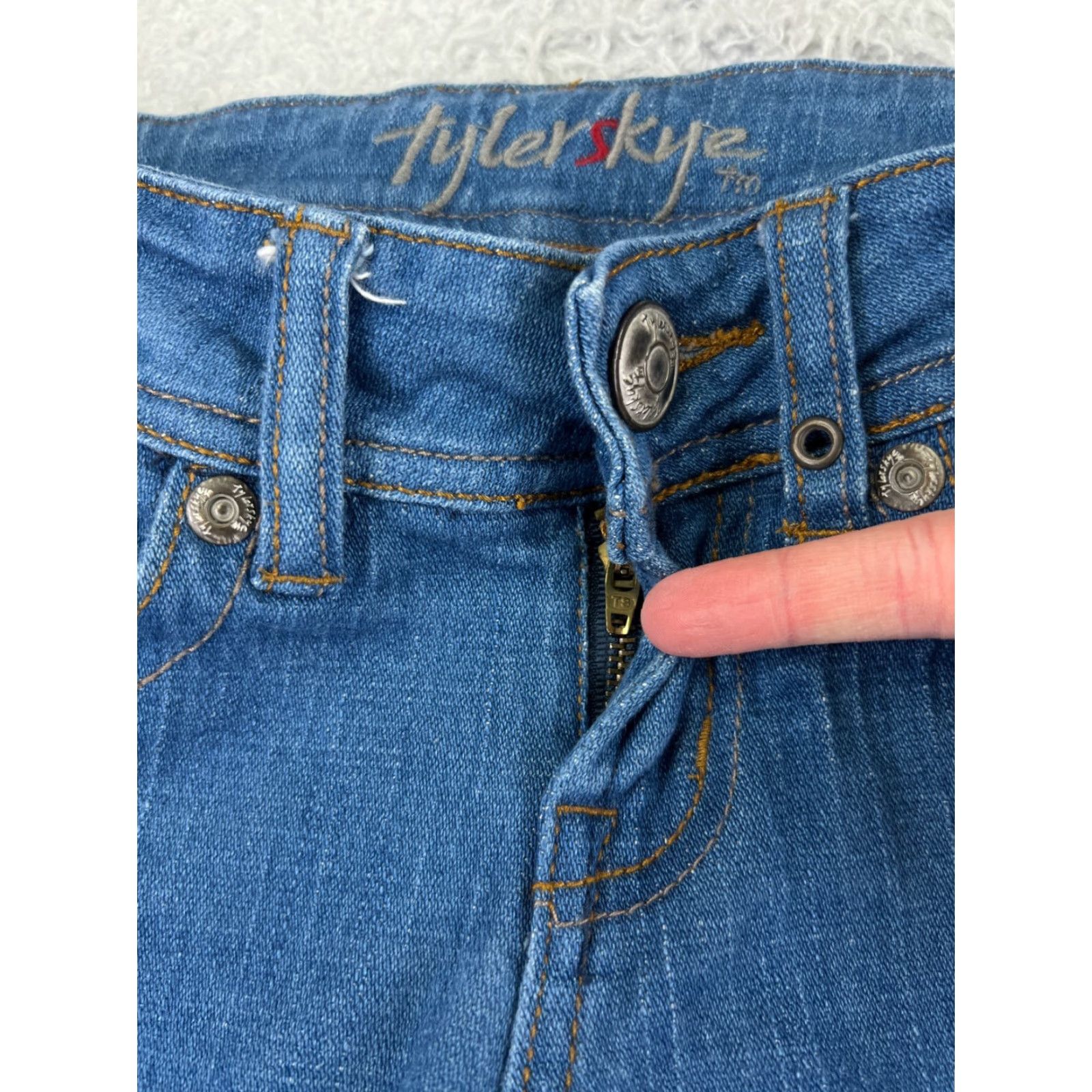 Vintage Vintage Tyler Skye Women’s Flared Denim Jeans 28 Blue Cotton Blend Slimming Stretch 30-inch Inseam Size 28" / US 6 / IT 42 - 5 Thumbnail
