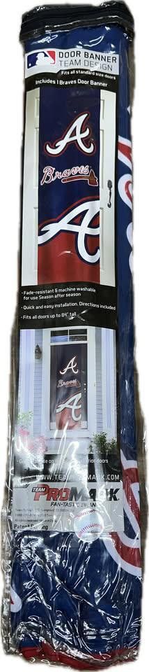 Designer Atlanta Braves Door Banner MLB Size ONE SIZE - 1 Thumbnail