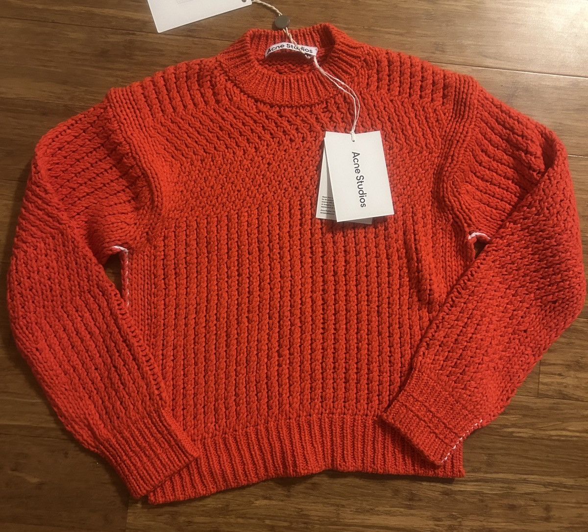 Acne Studios ACNE STUDIOS Crocheted cotton sweater Tomato Red Size: XXS Size XXS / US 00 / IT 34 - 5 Thumbnail