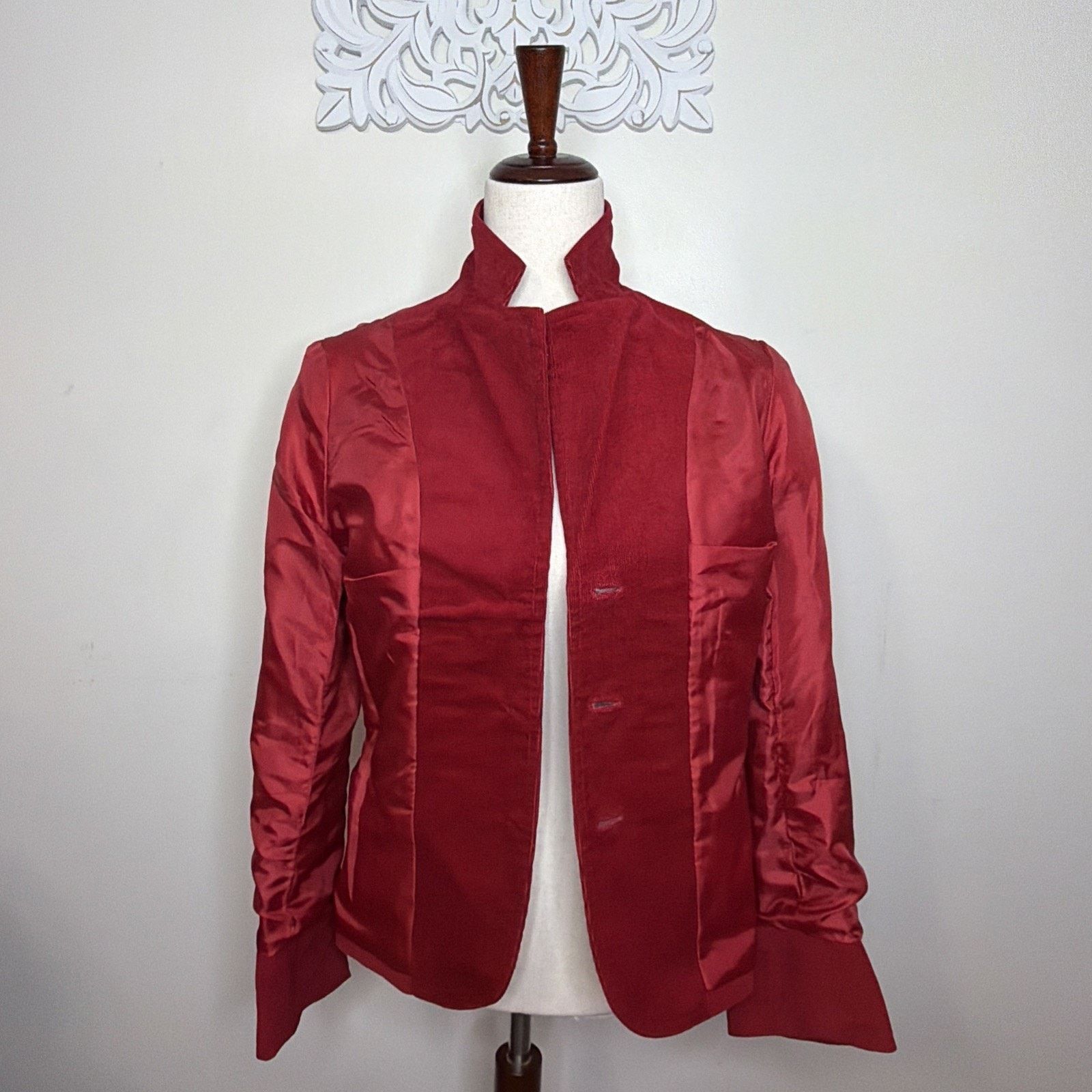 Talbots Talbots Women's 6 Corduroy Jacket Lined Stretch Deep RED Size M / US 6-8 / IT 42-44 - 7 Thumbnail