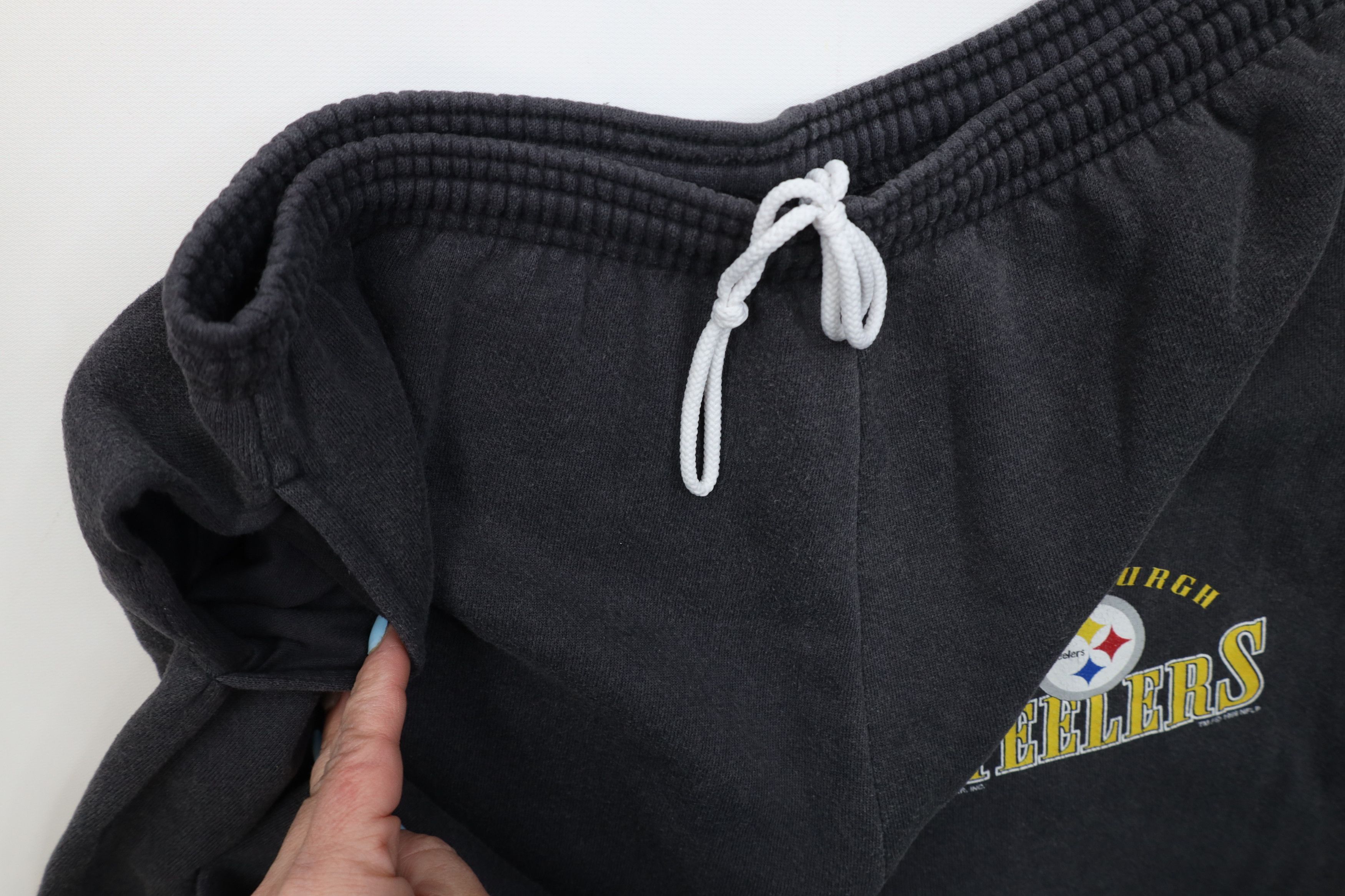 Vintage Vintage 90s Steelers Football Sweatpants Joggers Black Size US 38 / EU 54 - 7 Thumbnail