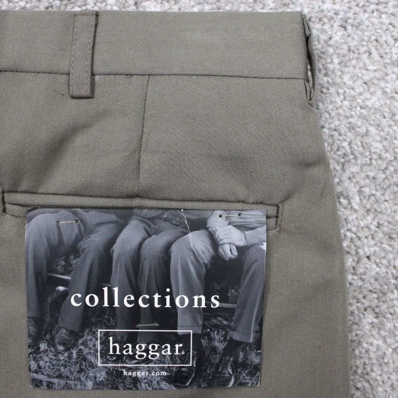 Haggar Haggar Dress Pants Mens 32x30 Beige Pleated Cuffed Polyester Blend NWT Regular Rise Straight Fit Front Zipper Button Pocket Size US 32 / EU 48 - 2 Thumbnail