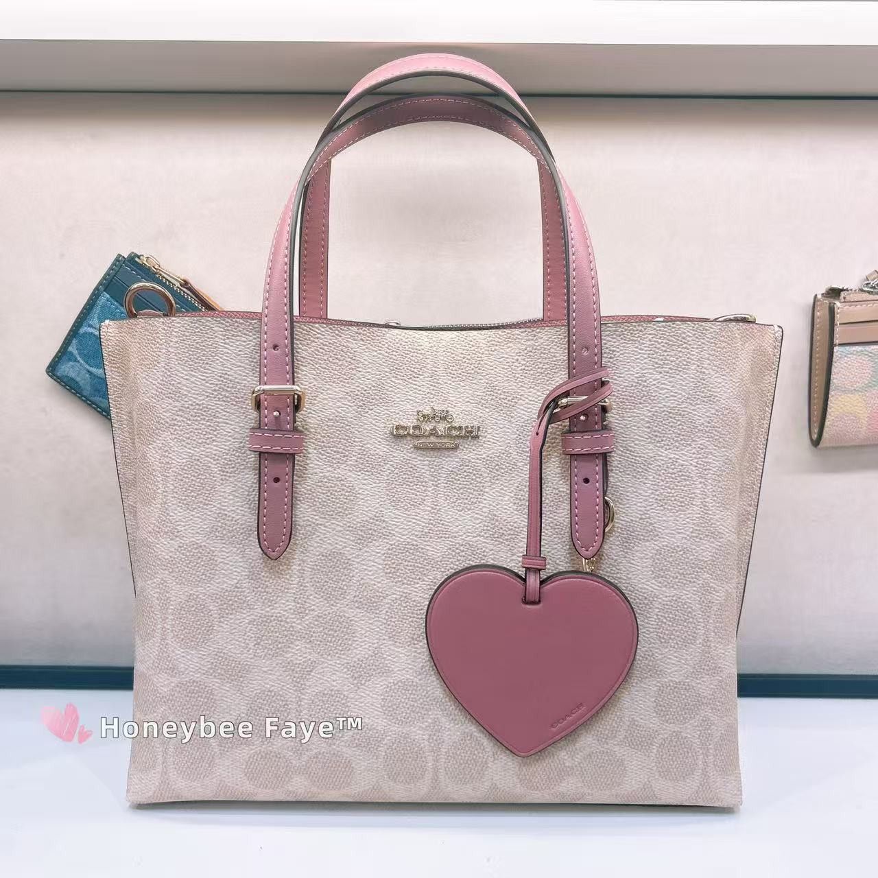 Coach Mollie Tote Bag 25 In Signature Canvas With Heart Charm Size ONE SIZE - 6 Thumbnail