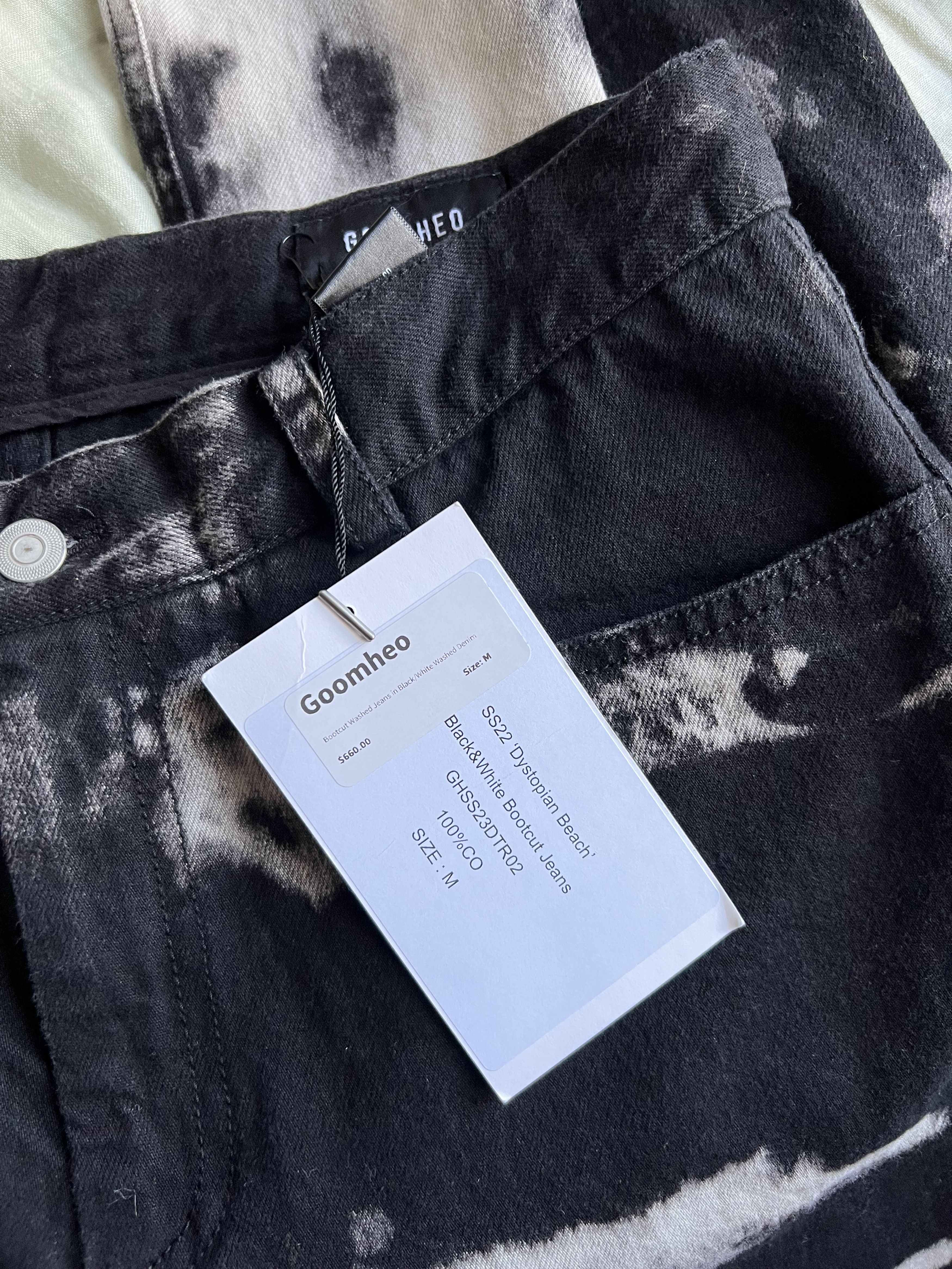 Other GOOMHEO Dystopian Beach Black and White Bootcut Jeans Size US 32 / EU 48 - 8 Thumbnail
