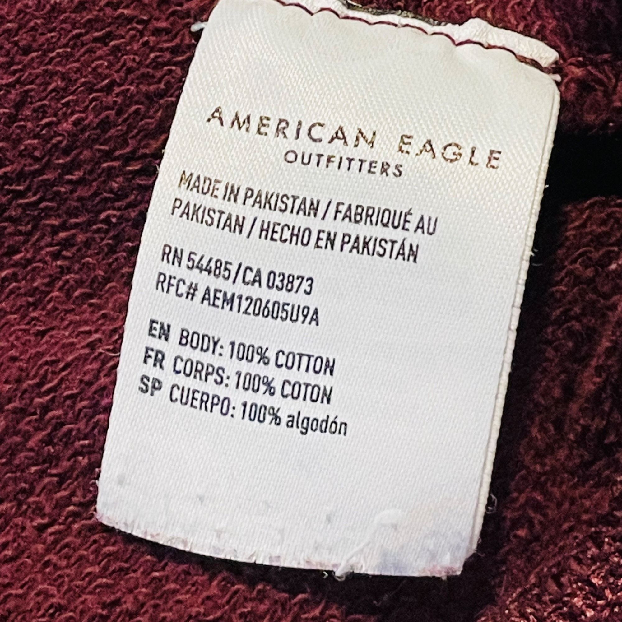 Other American Eagle Burgundy Hoodie Size Mens XS Logo Arms Size US XS / EU 42 / 0 - 8 Thumbnail