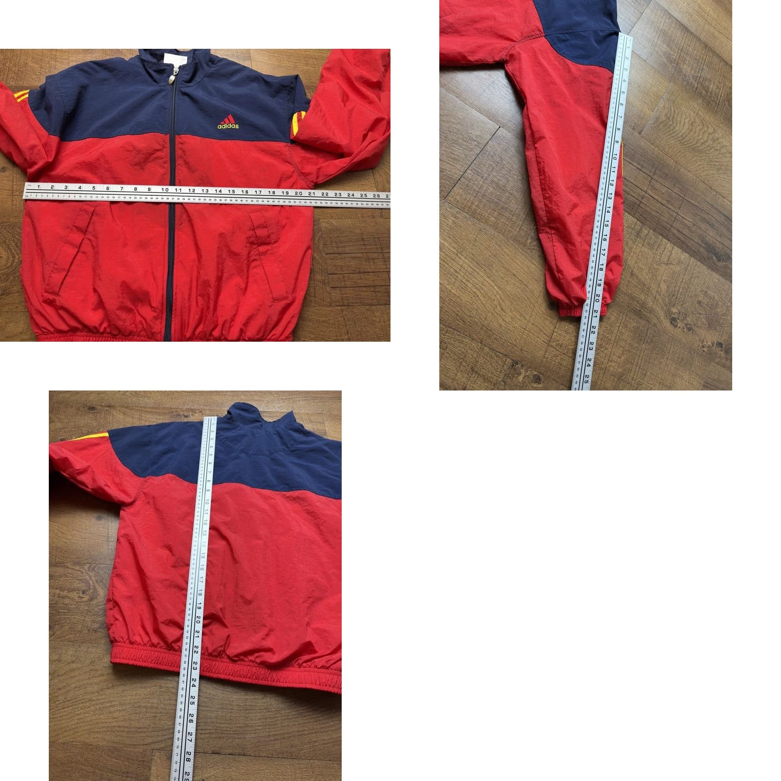 Adidas VINTAGE adidas 3 Stripe Full Zip Up Windbreaker Jacket Mens Small Red / Blue Size US S / EU 44-46 / 1 - 8 Thumbnail