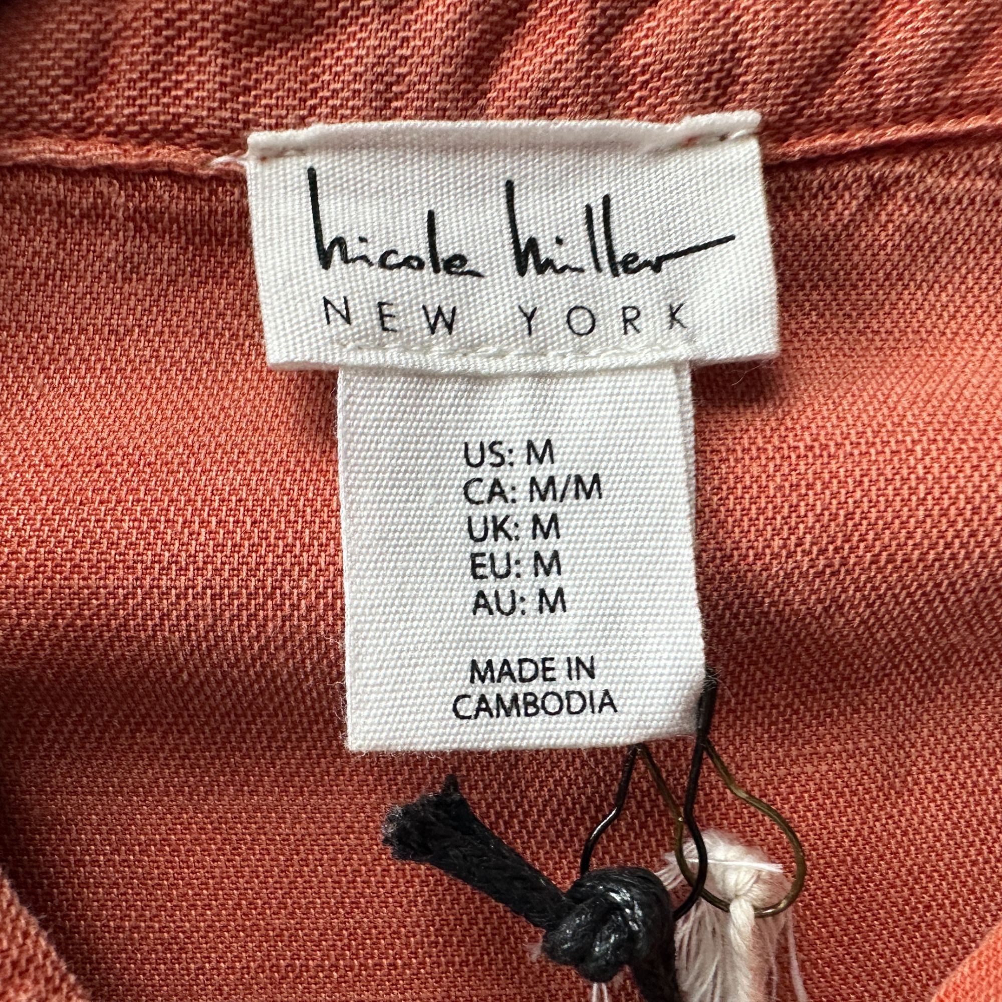 Nicole Miller NEW Nicole Miller Womens Medium Romper Linen Blend Burnt Ora Size 30" / US 8 / IT 44 - 8 Thumbnail