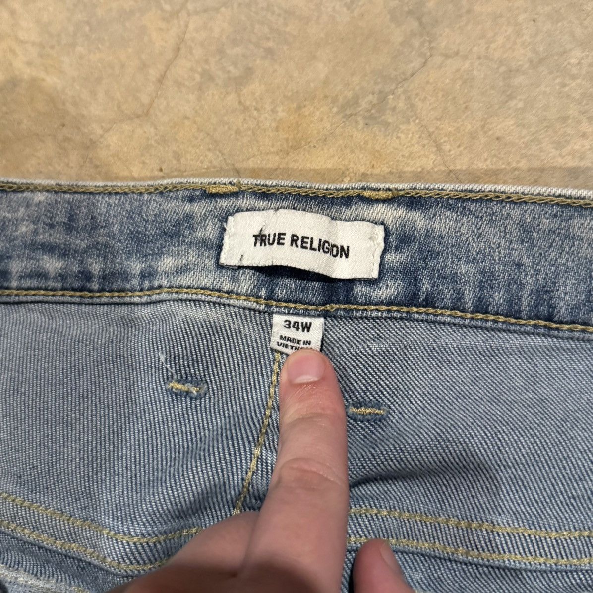 True Religion Vtg True Religion Ricky Faded Distressed Denim Y2K Cyber ERD Size US 34 / EU 50 - 11 Thumbnail