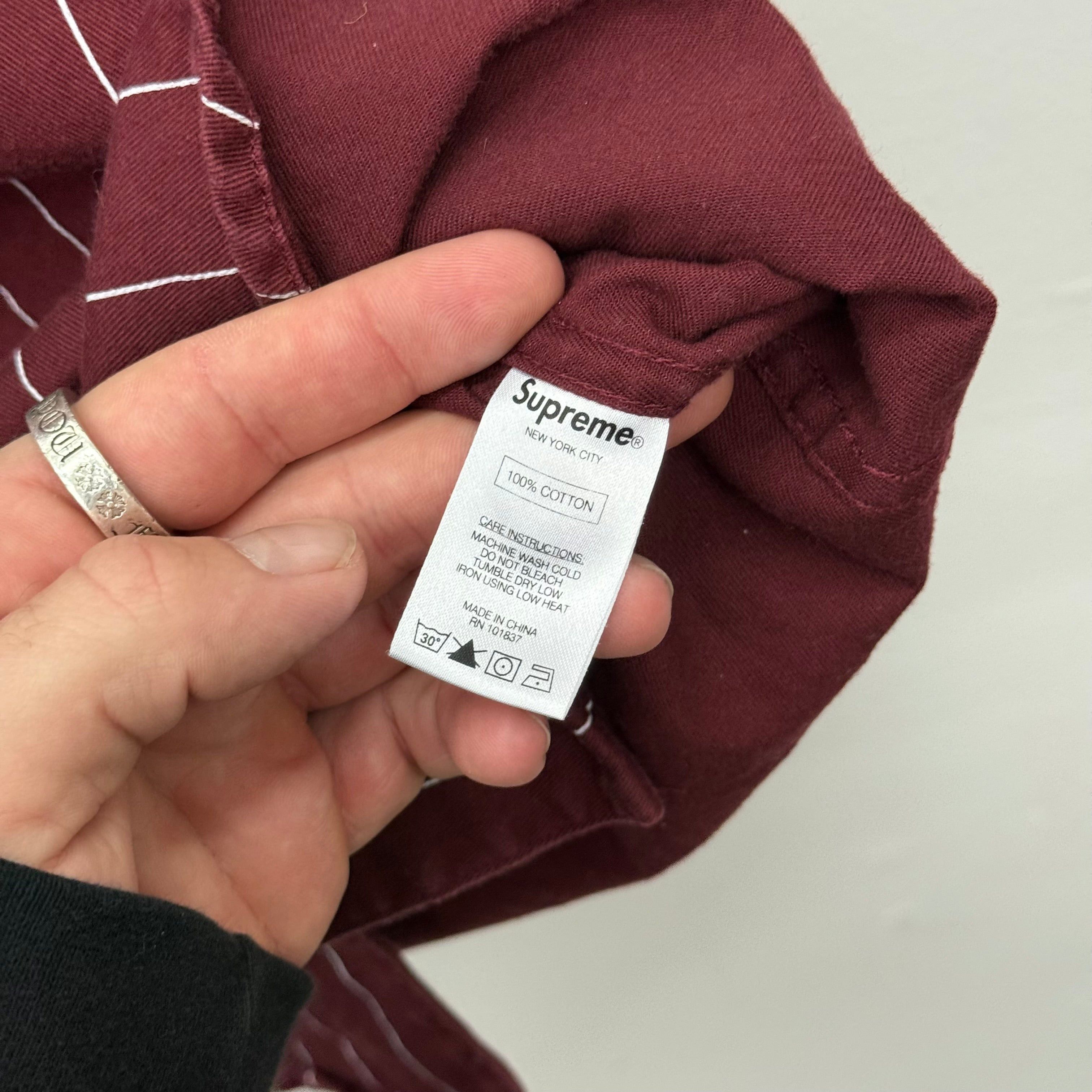 Supreme Supreme Denim Hooded Baseball Jersey Shirt - Size M Size US M / EU 48-50 / 2 - 4 Thumbnail